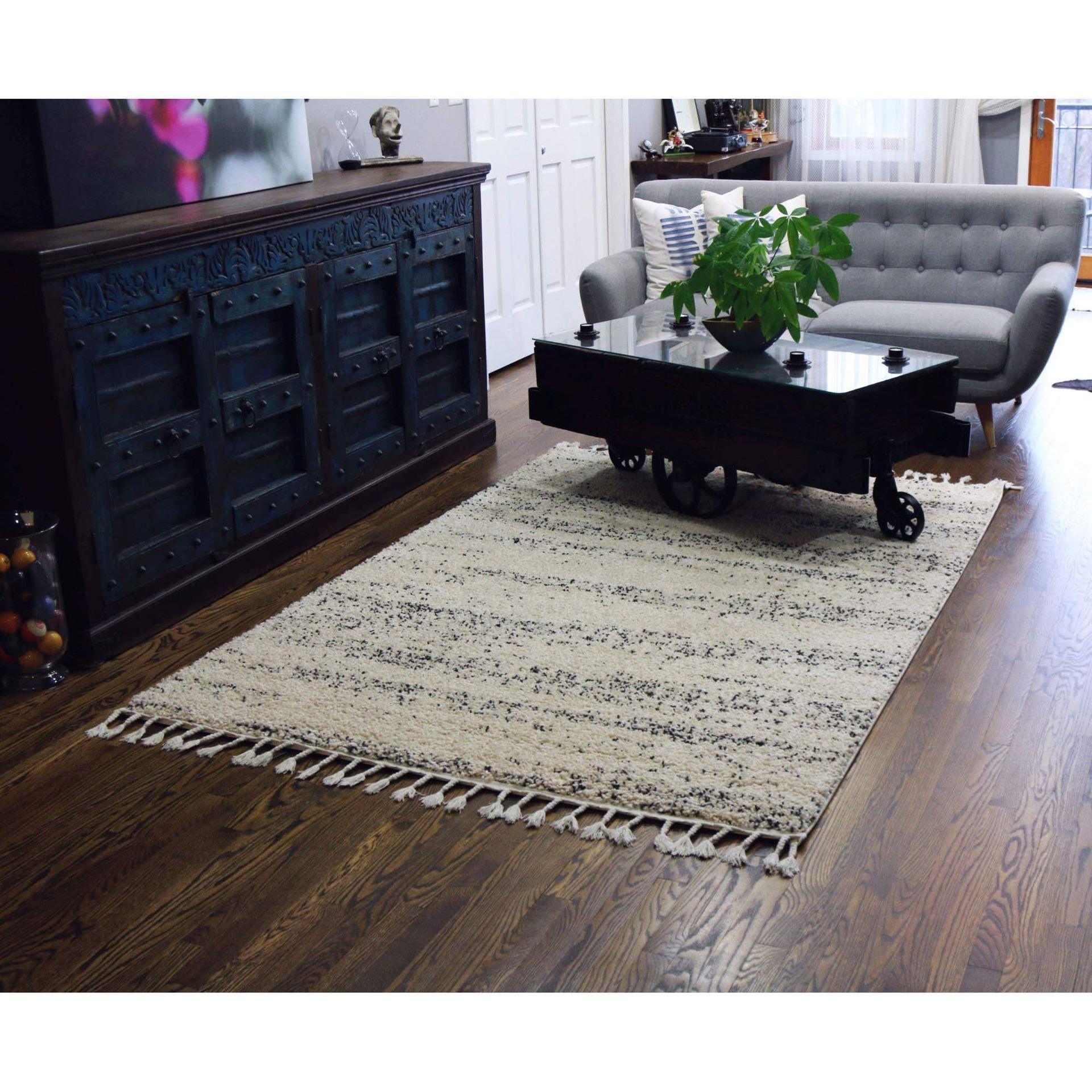 Tassel Plush Shag Abstract Rug