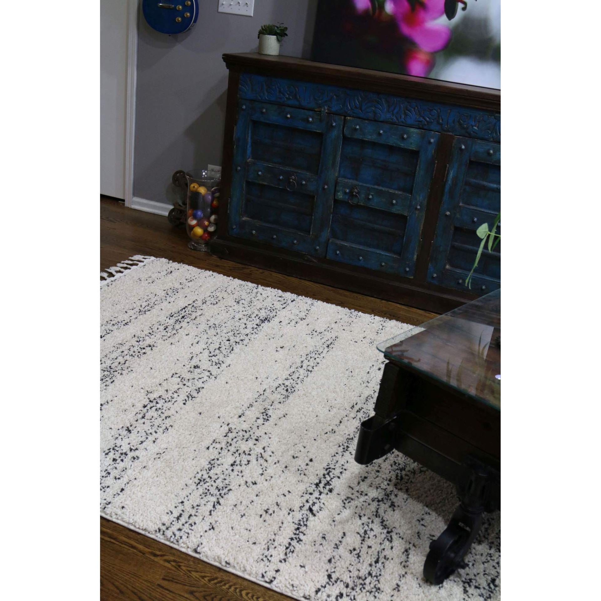 Tassel Plush Shag Abstract Rug
