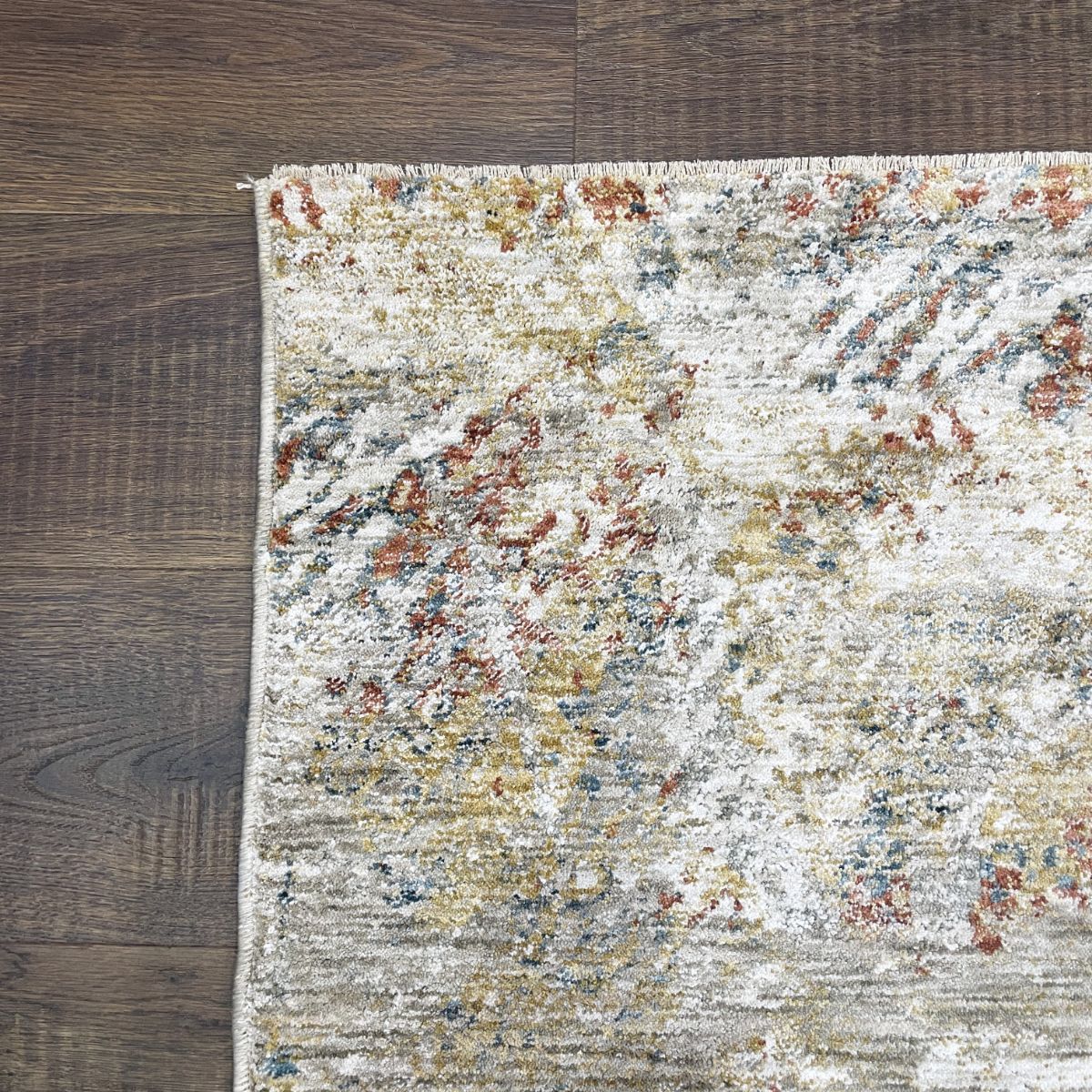Sisley Abstract Neutral Cream Blue Low Pile Soft Rug