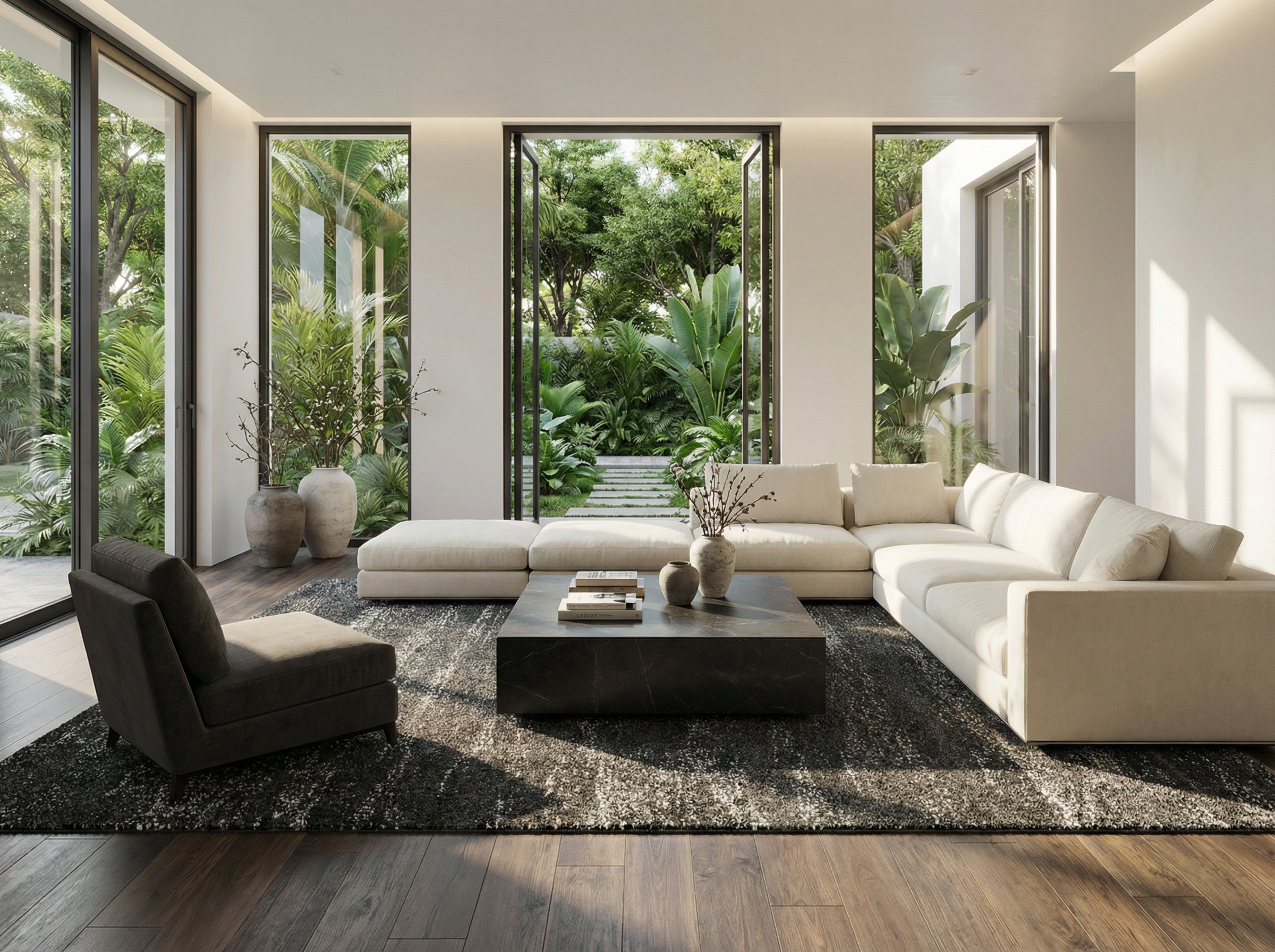Plush 1-Inch Ultra-Thick, High-Density Luxury Rug in Charcoal Gray