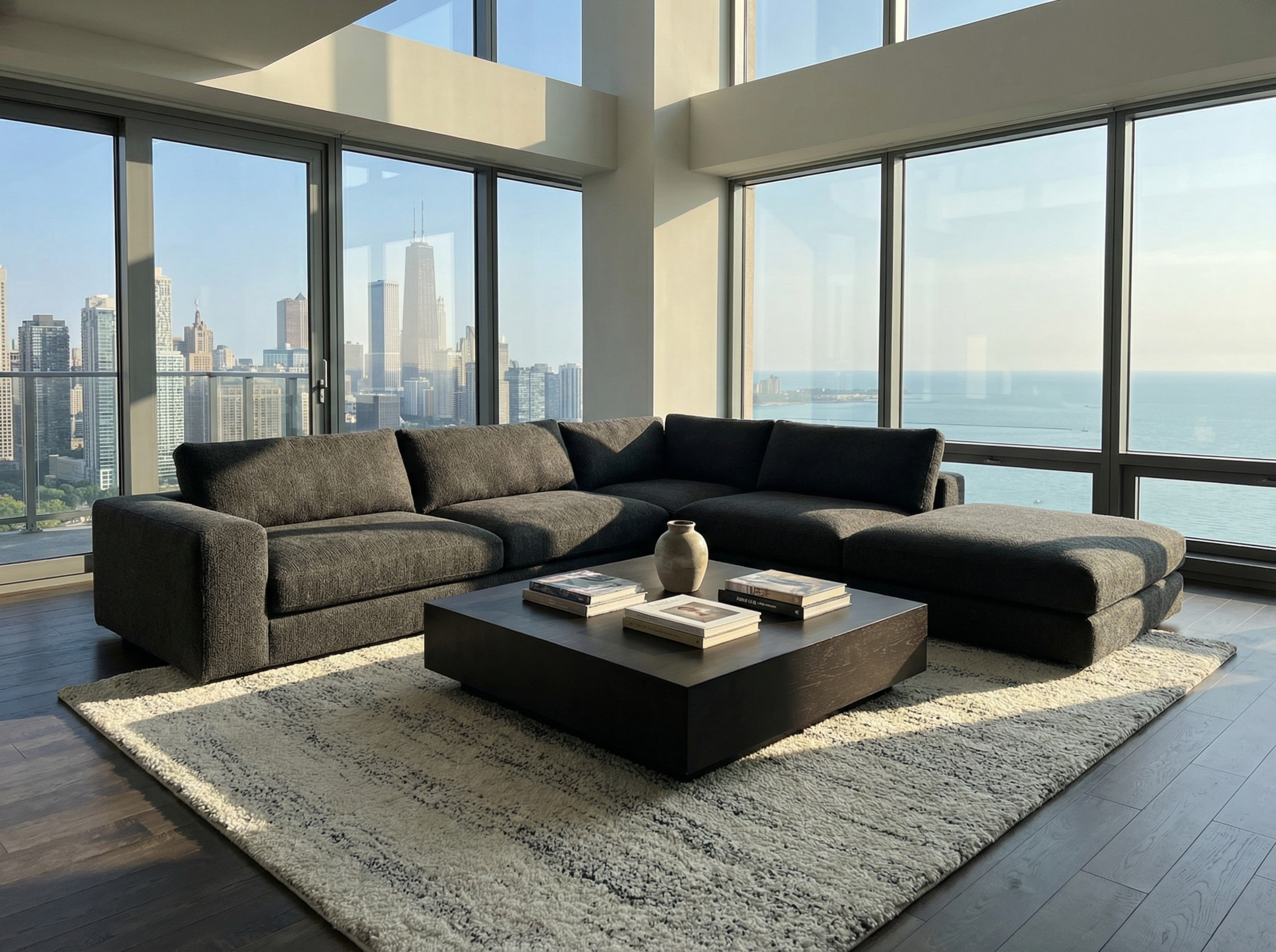 Plush 1-Inch Ultra-Thick, High-Density Luxury Rug in Ivory