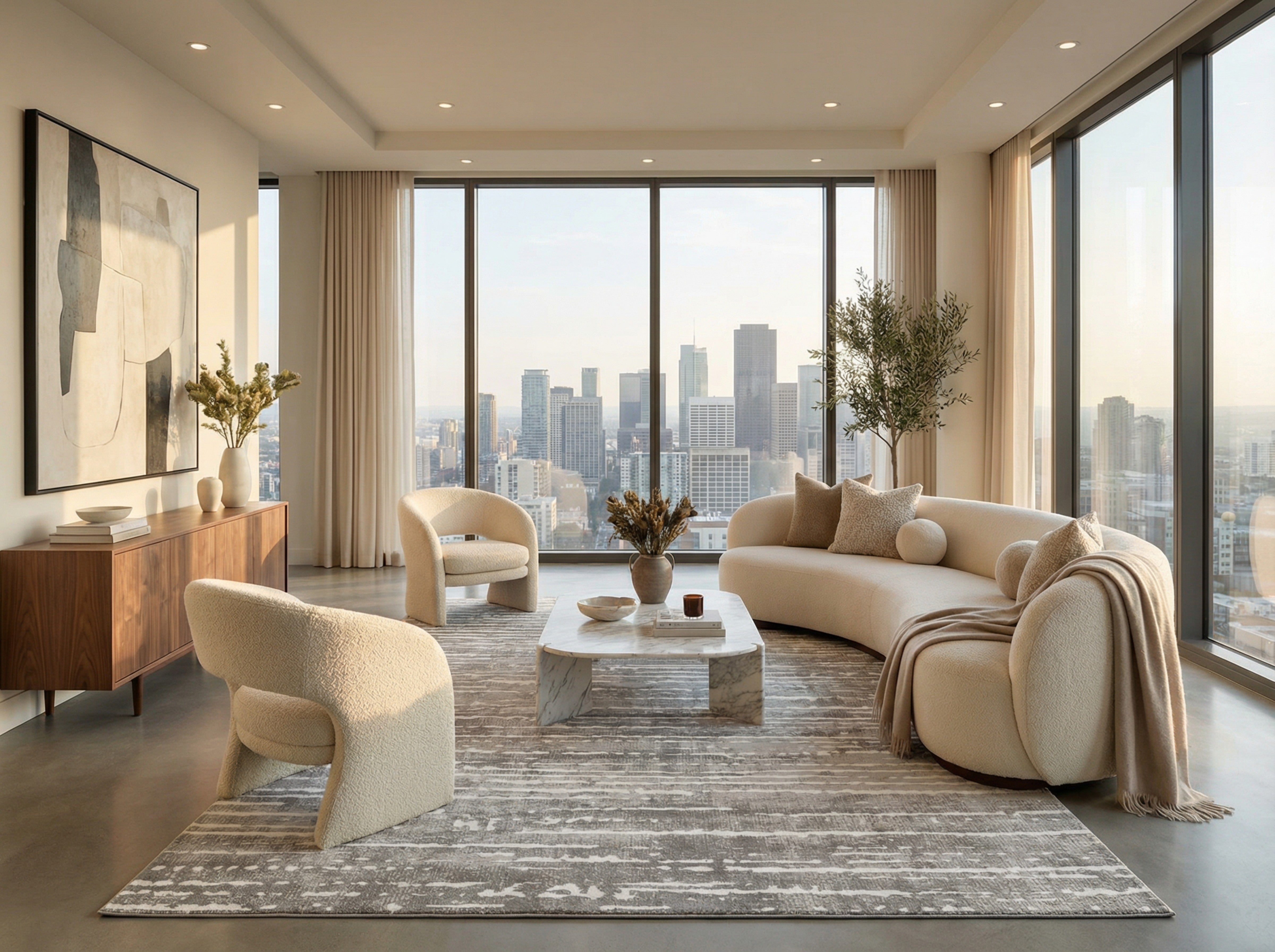 Sofia 3D Textured Gray Striped Rug