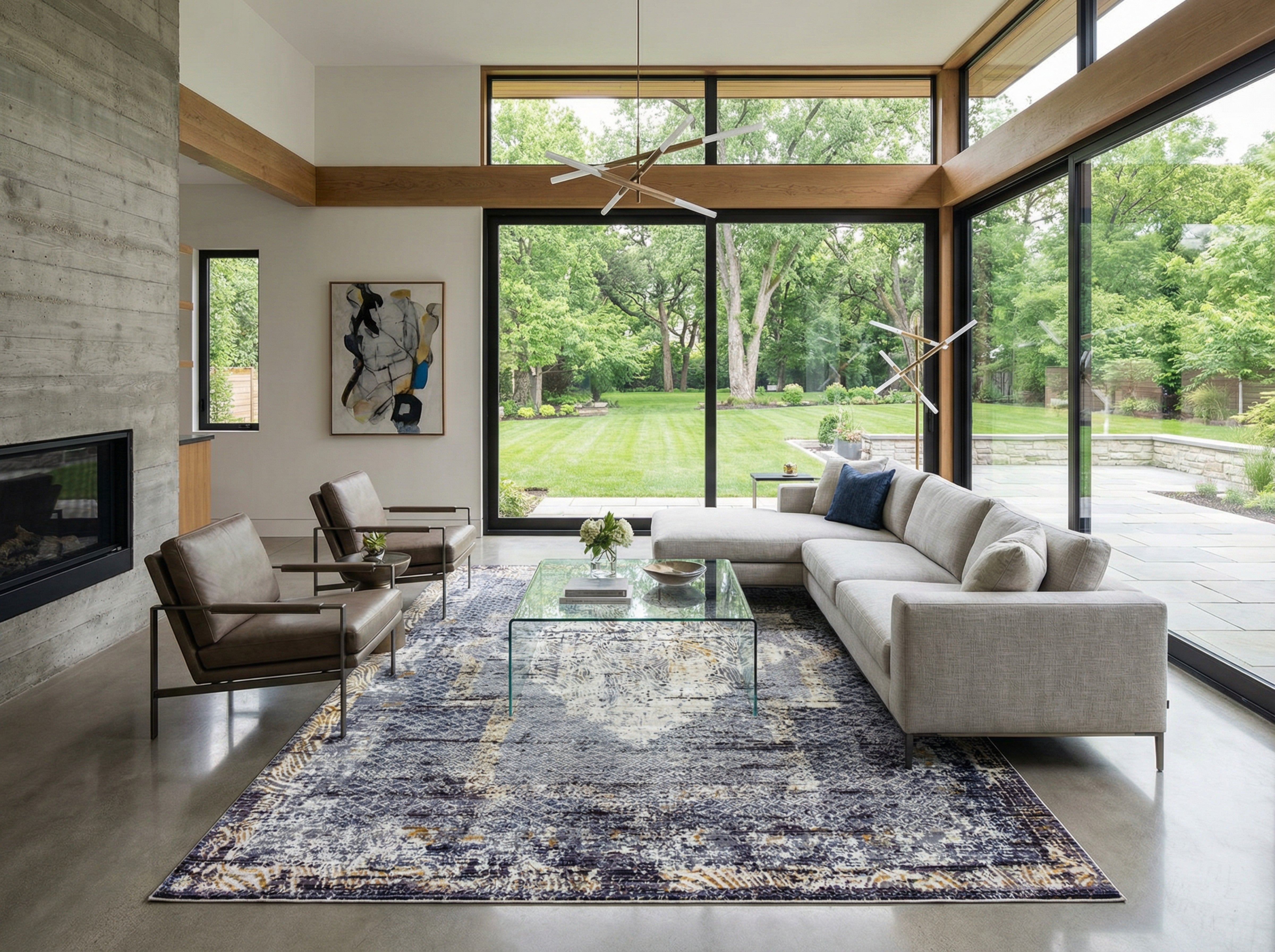 Picasso Medallion Distressed Masal Rug