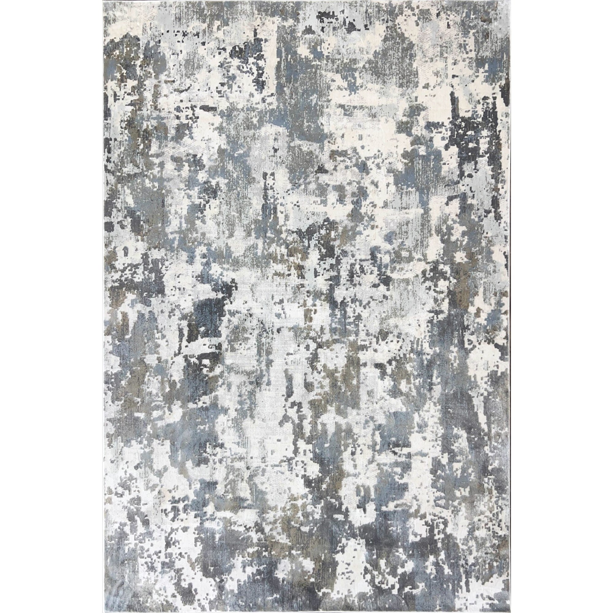 Exquisite Silver and Gray Abstract Rug
