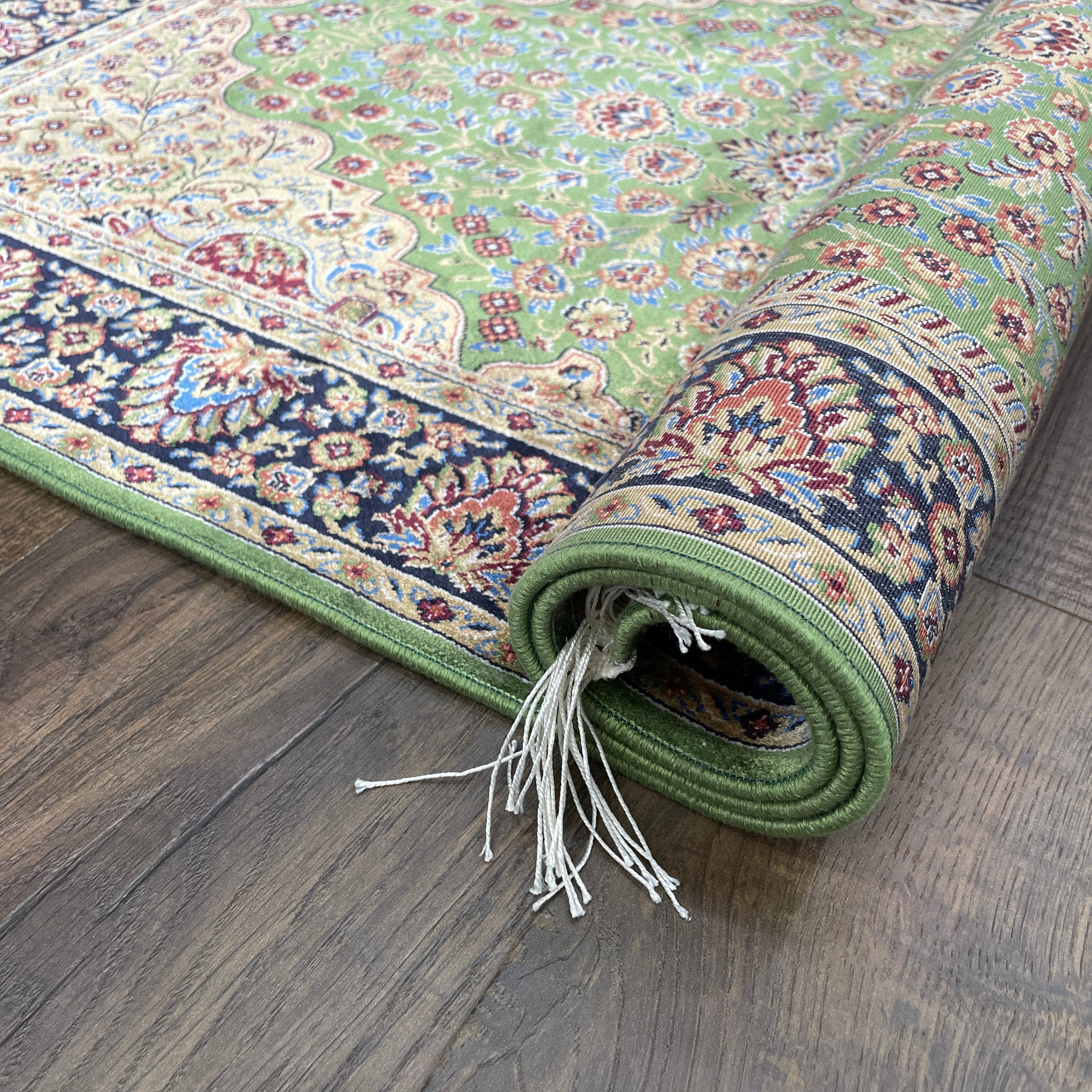 2'2"x4'3" Green Modal Silk Rug