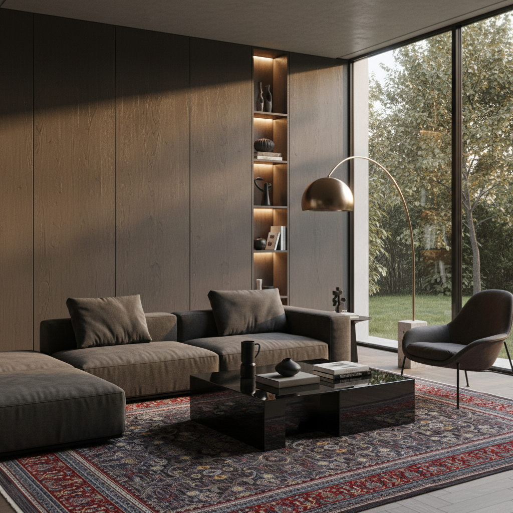 Picasso Gray Izmir Rug with Red Border