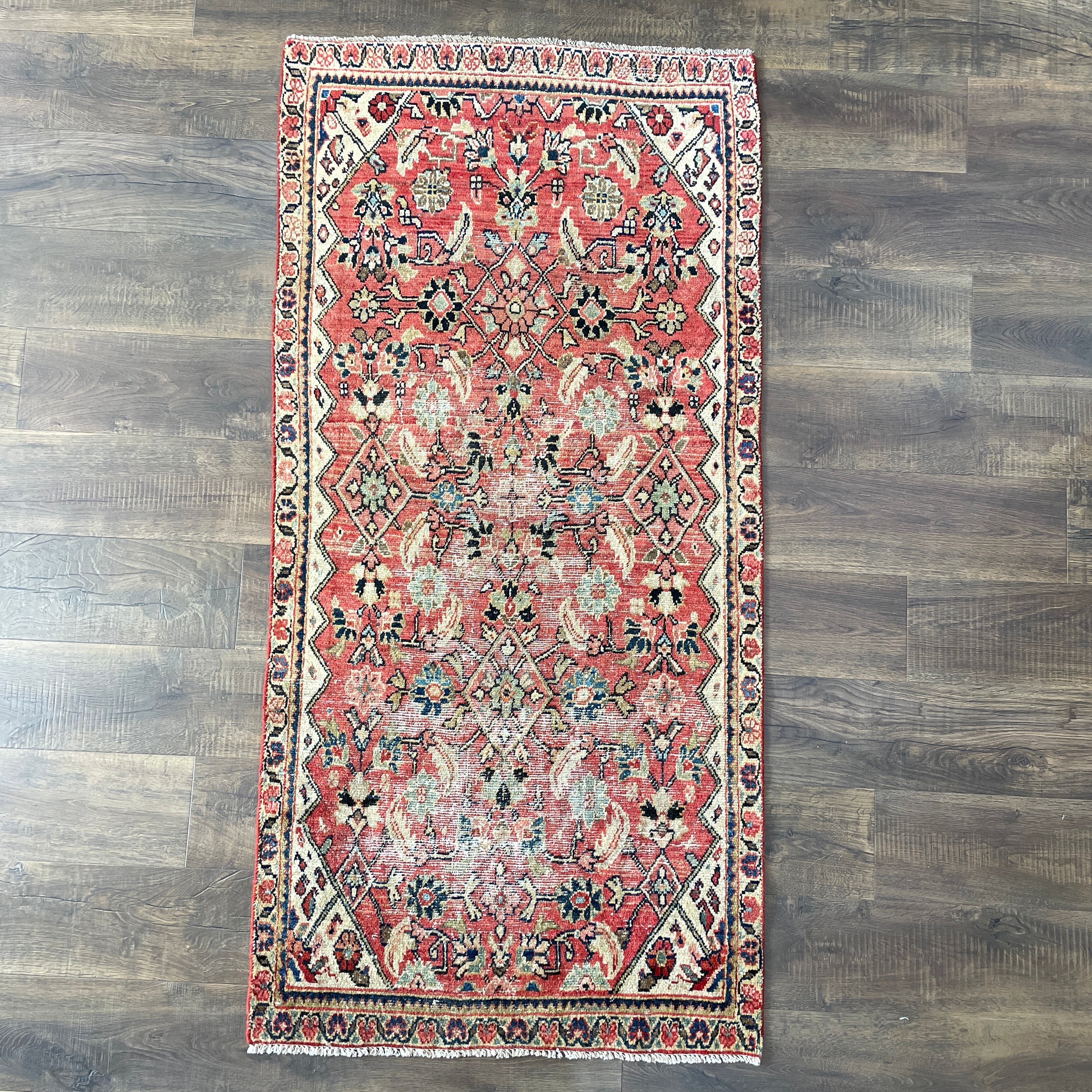 Vintage-Style 3'x6' Handmade Wool Rug