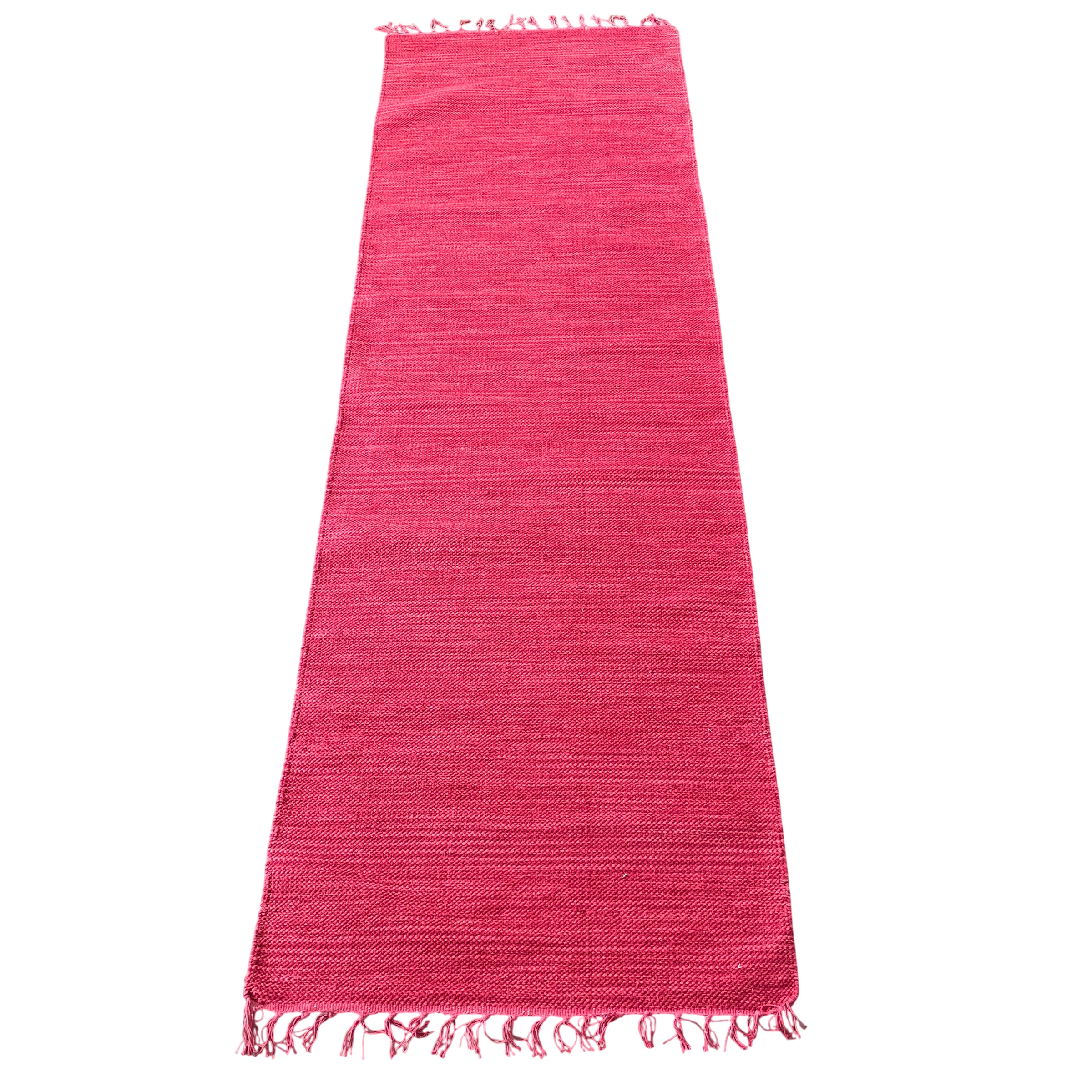Solid Bright Cotton Kilim Runner | 2'7" x 8'8" Flatweave Hallway Rug