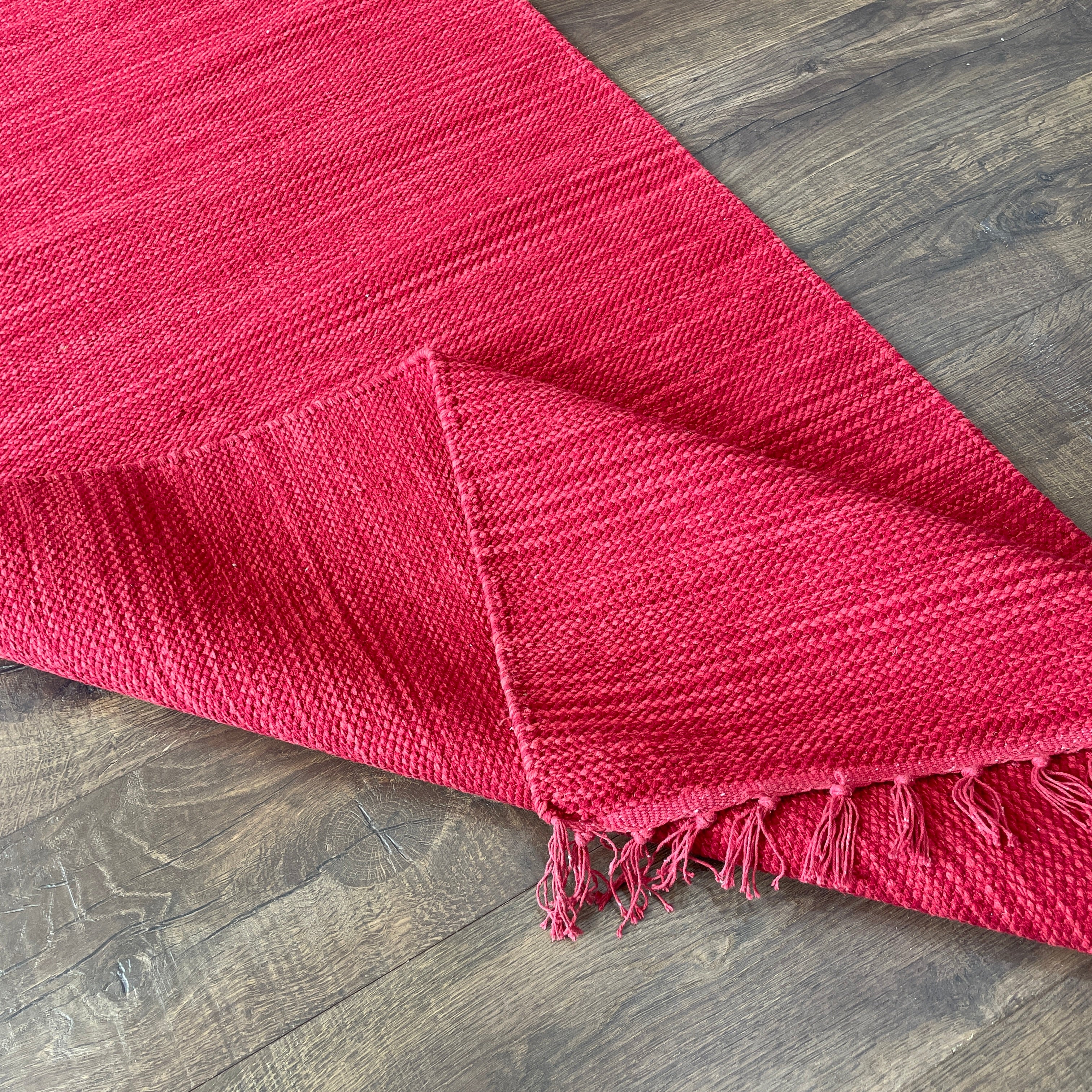 Solid Bright Cotton Kilim Runner | 2'7" x 8'8" Flatweave Hallway Rug