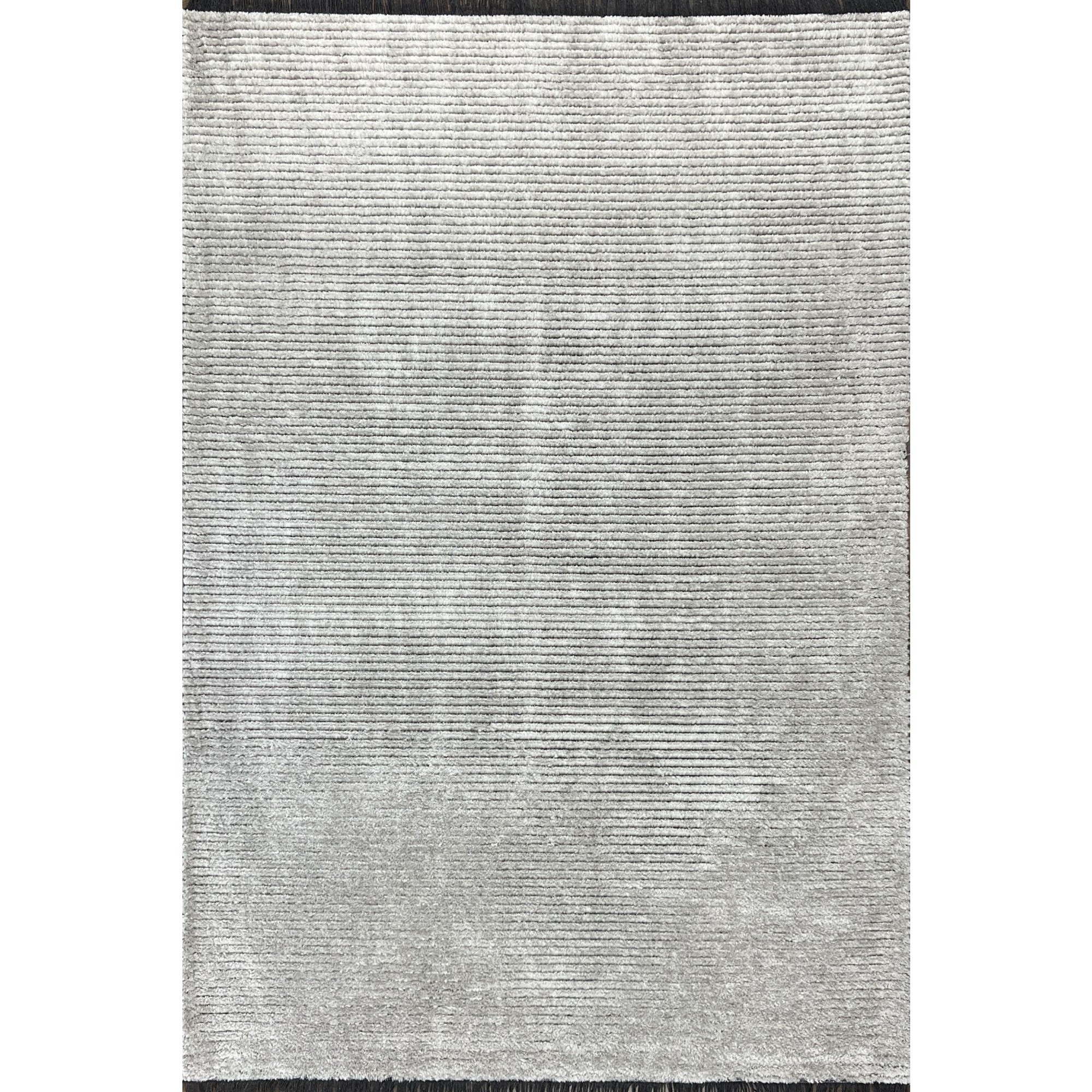 Mystique Ultra-Soft Plush Silver Gray Striped Rug with 1-Inch Pile