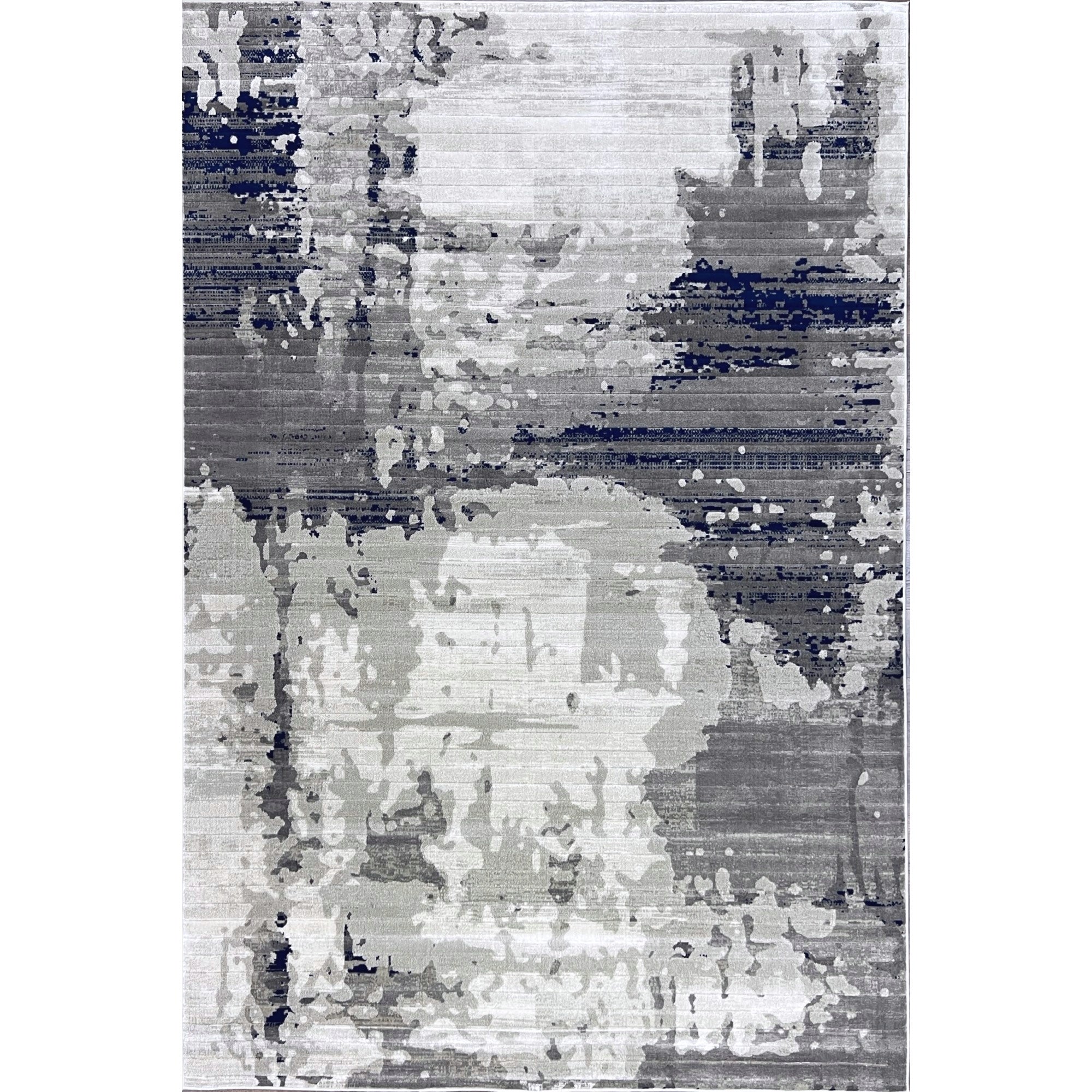 Pacific Blue Gray Abstract Rug