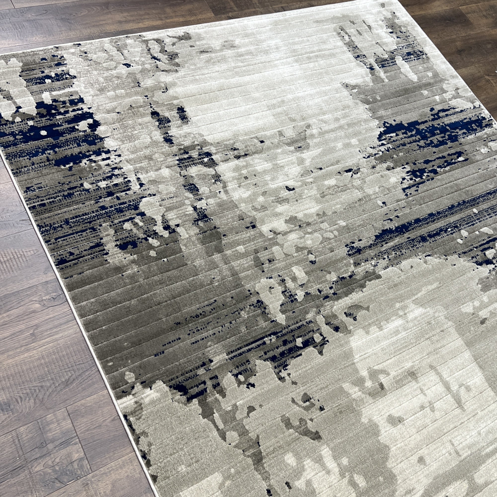 Pacific Blue Gray Abstract Rug