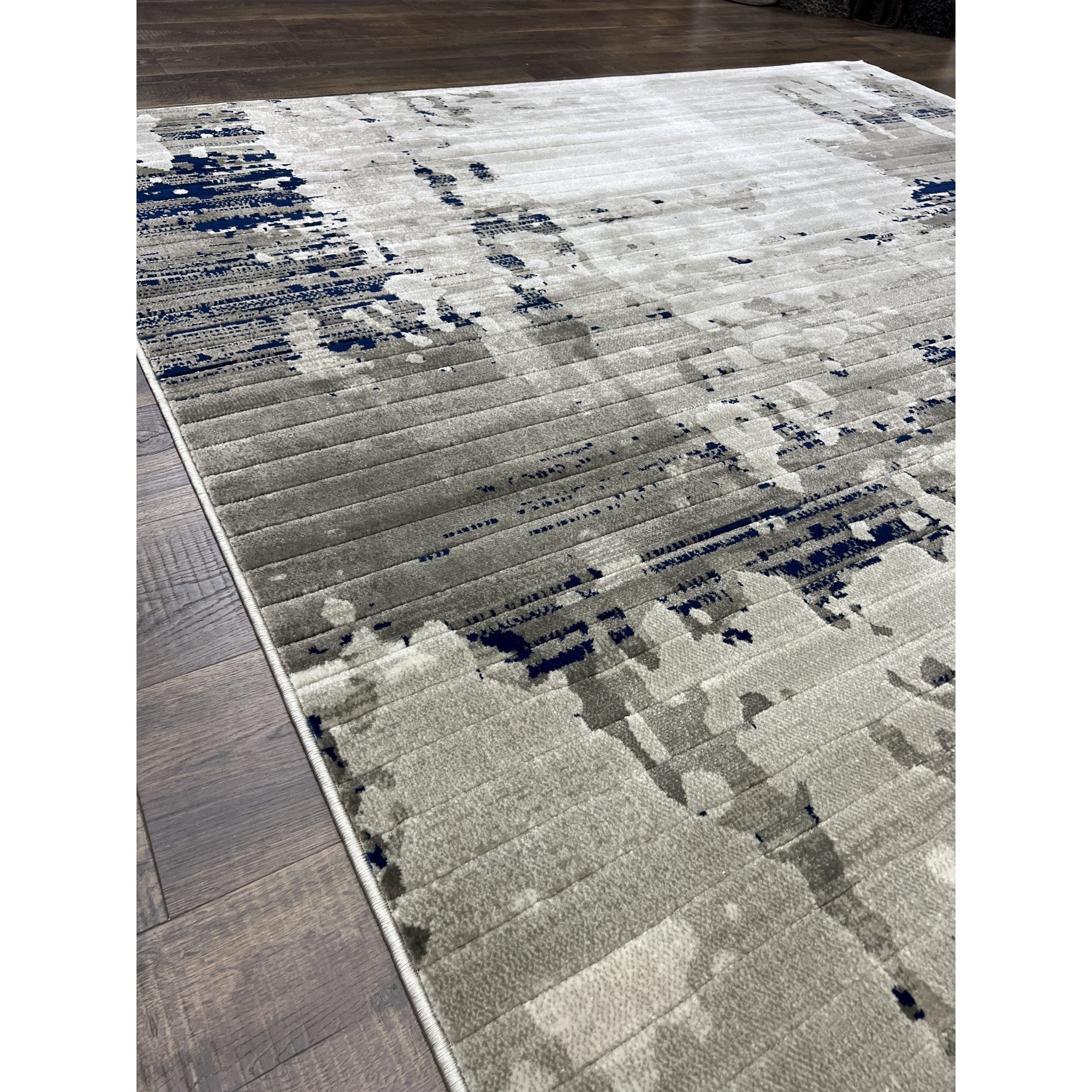 Pacific Blue Gray Abstract Rug