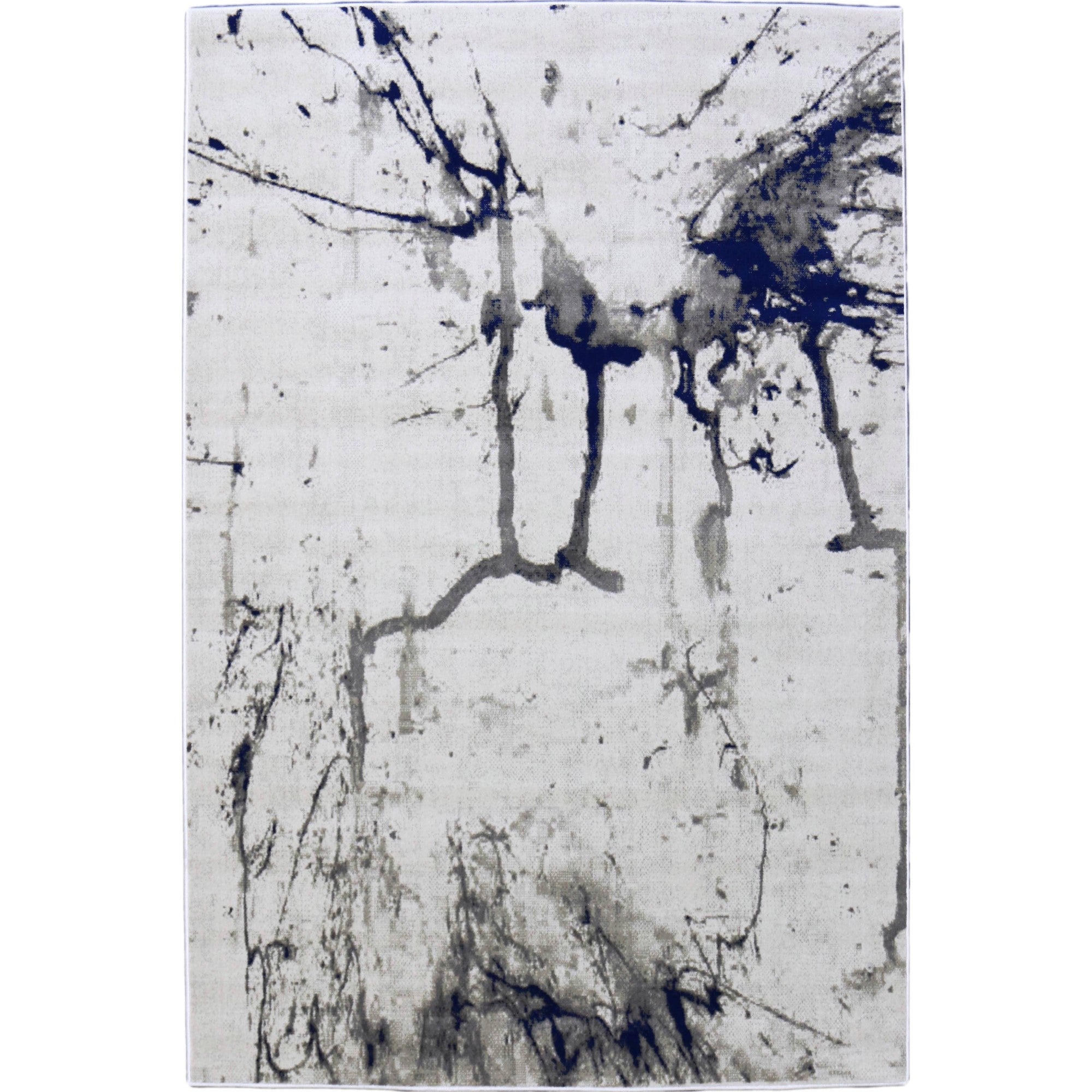 Pacific Blue Gray Brush Stroke Rug