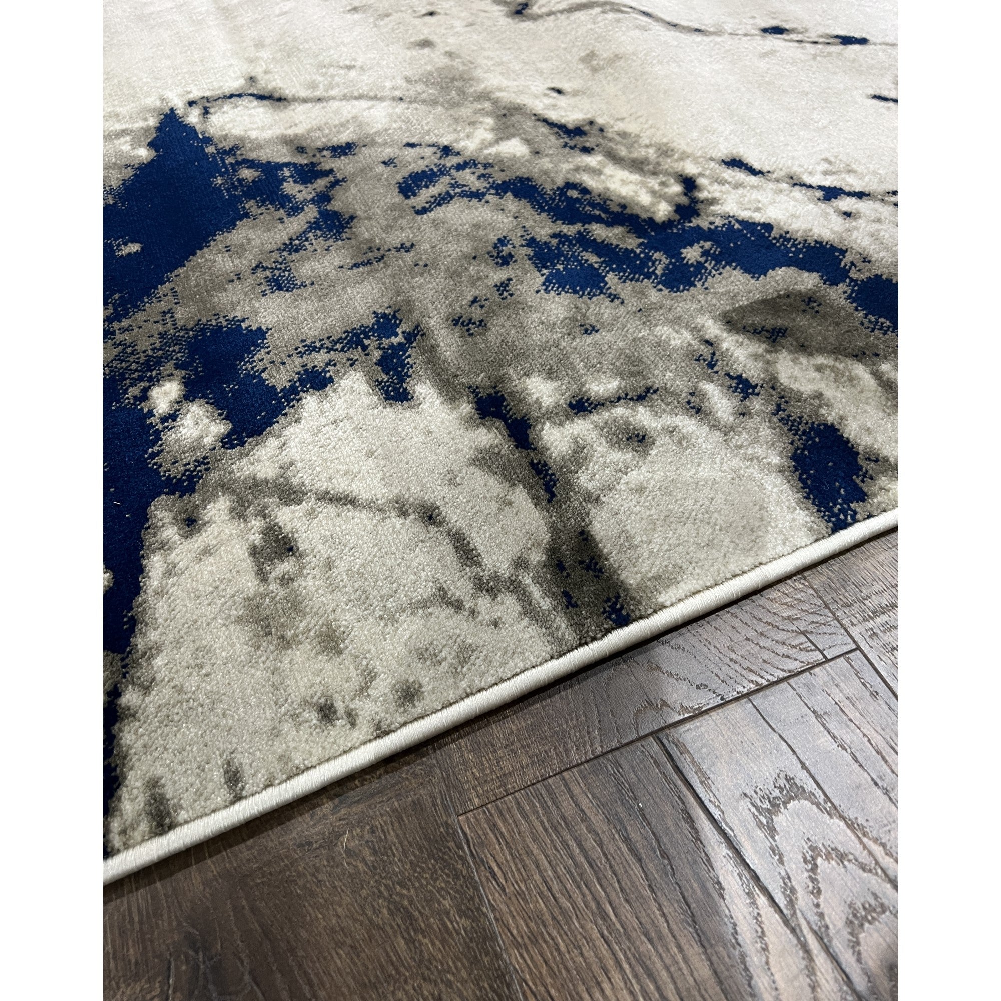 Pacific Blue Gray Brush Stroke Rug