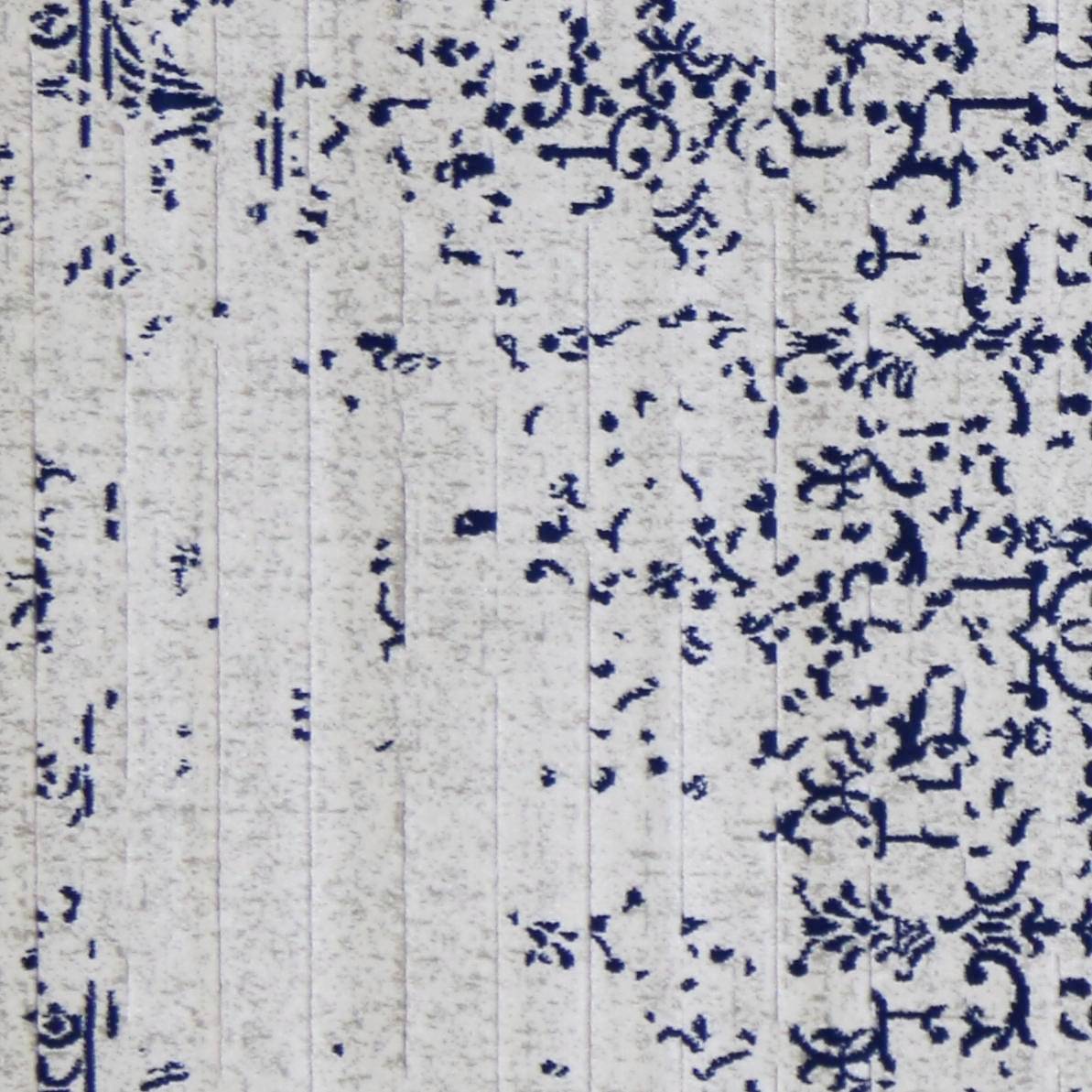 Pacific Turkish Distressed Rug with Light Gray and Blue