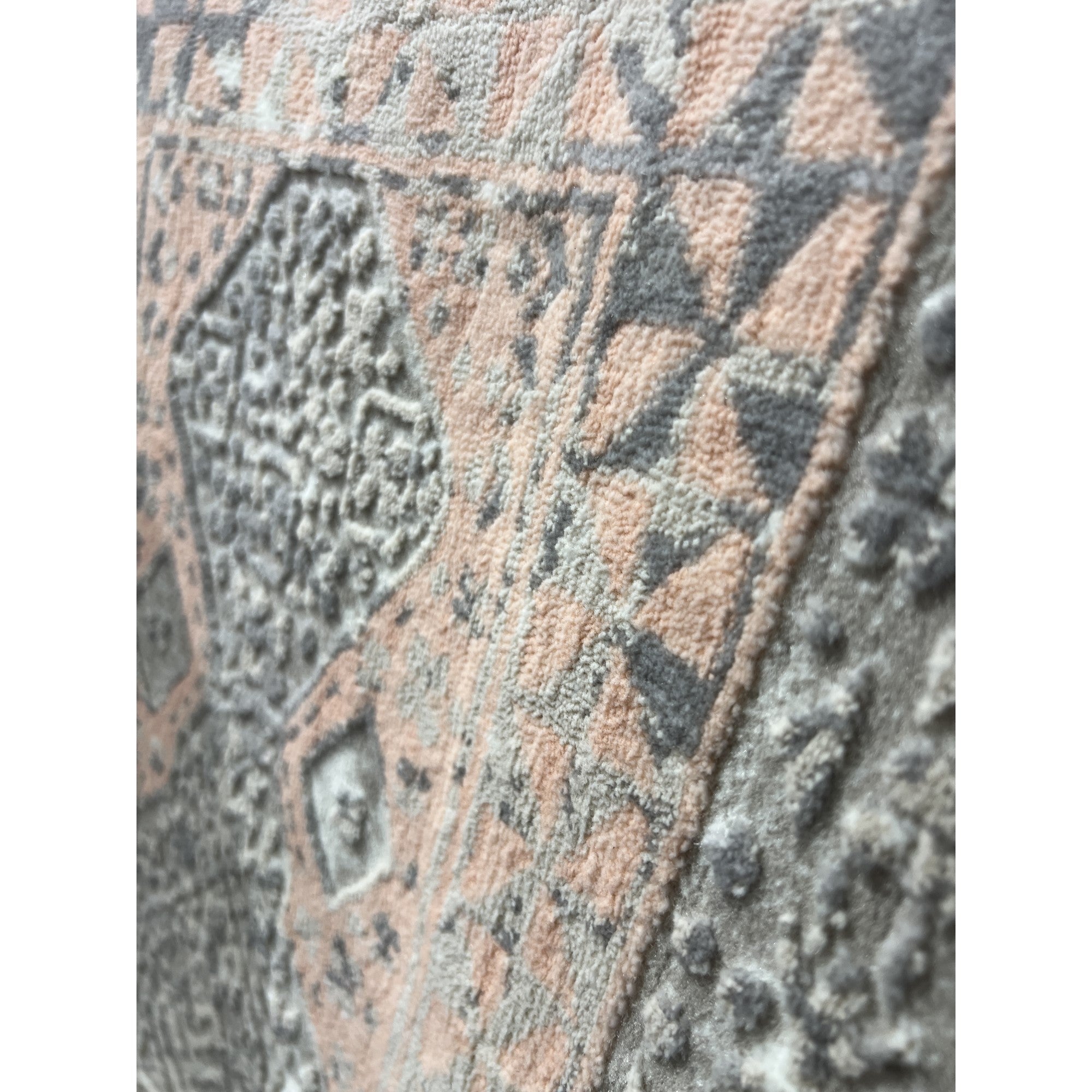 Pastel Chic Medallion Area Rug with Soft Peach & Pink