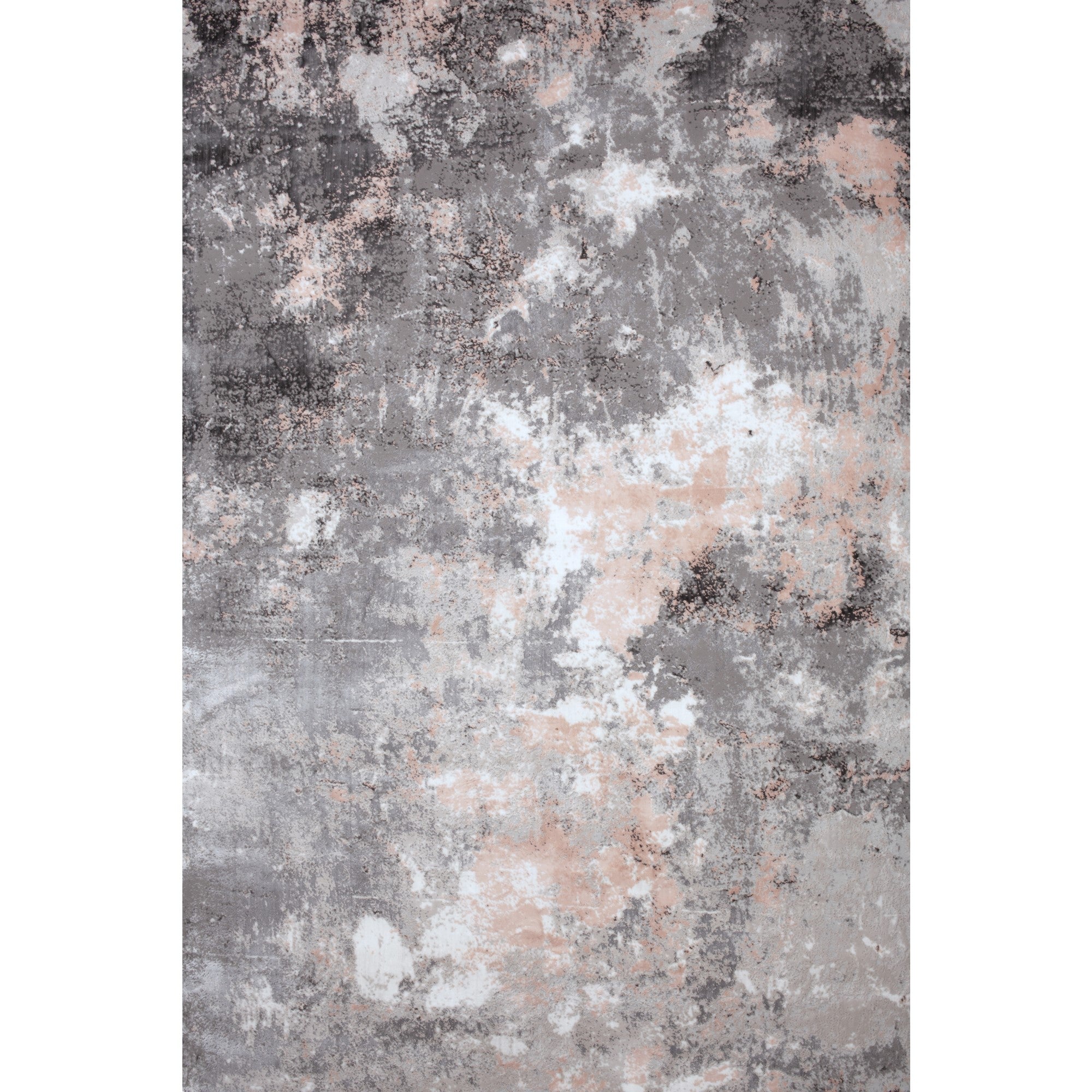 Pastel Modern Abstract Area Rug with Soft Peach & Pink