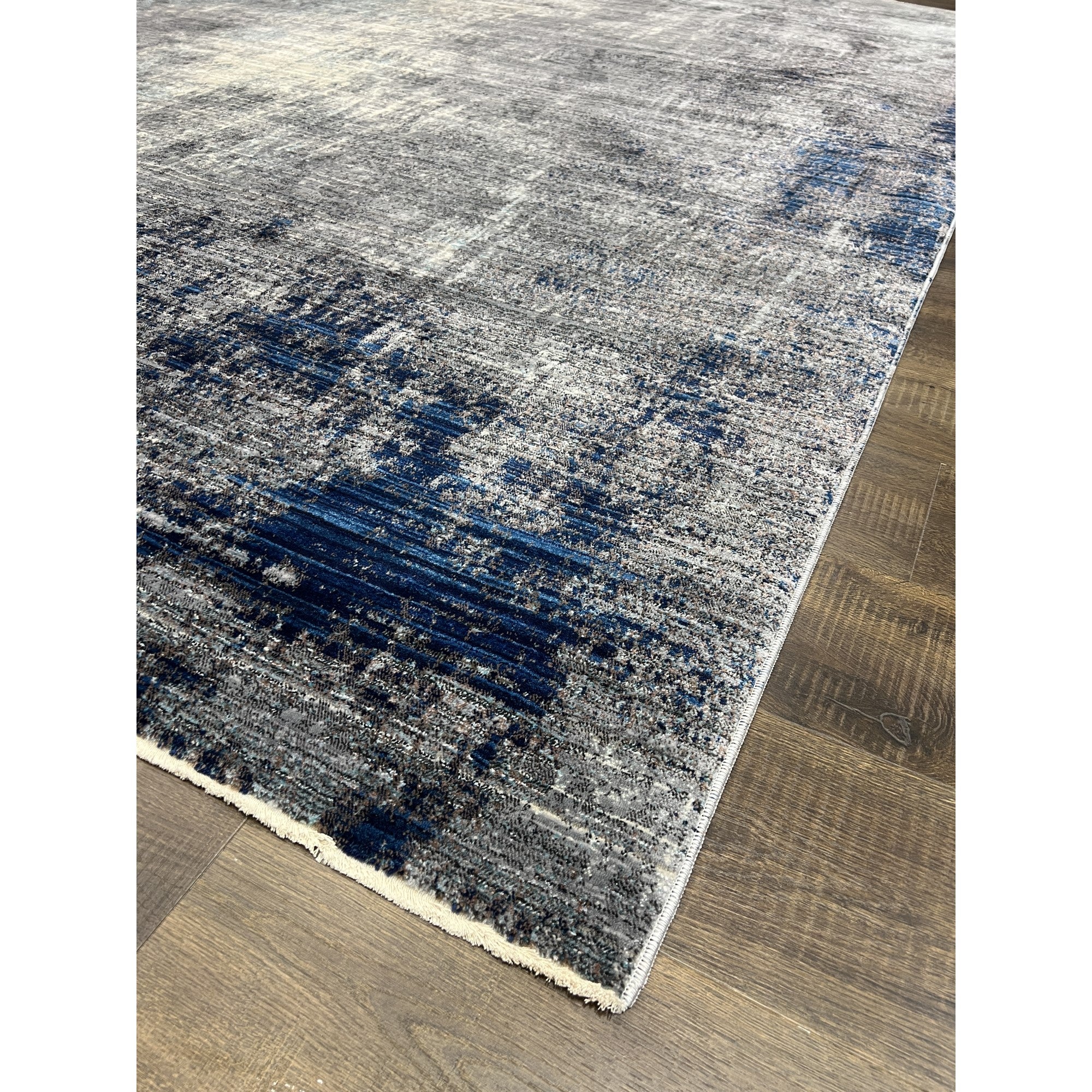Picasso Blue Grunge Abstract Rug