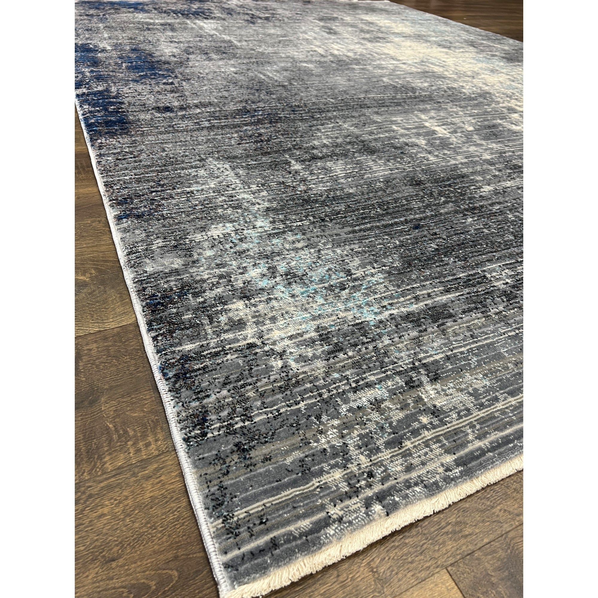 Picasso Blue Grunge Abstract Rug