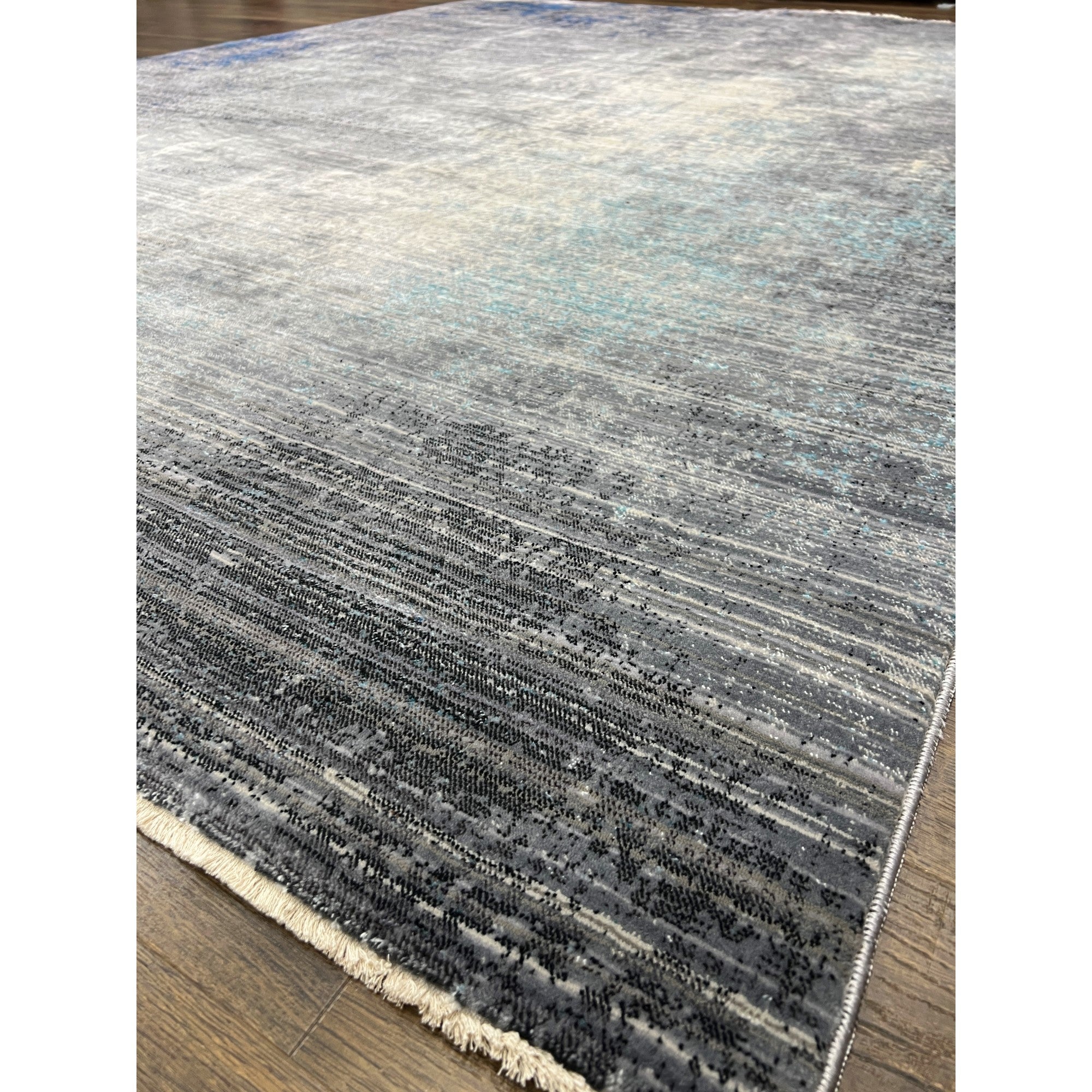 Picasso Blue Grunge Abstract Rug