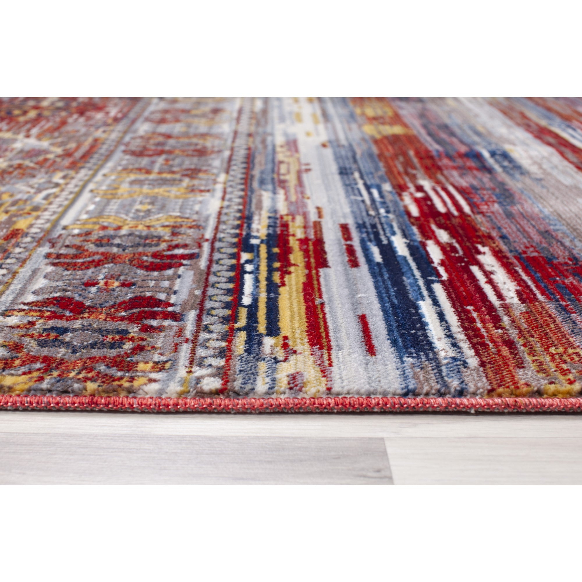 Picasso Red Bohemian Colorful Statement Rug