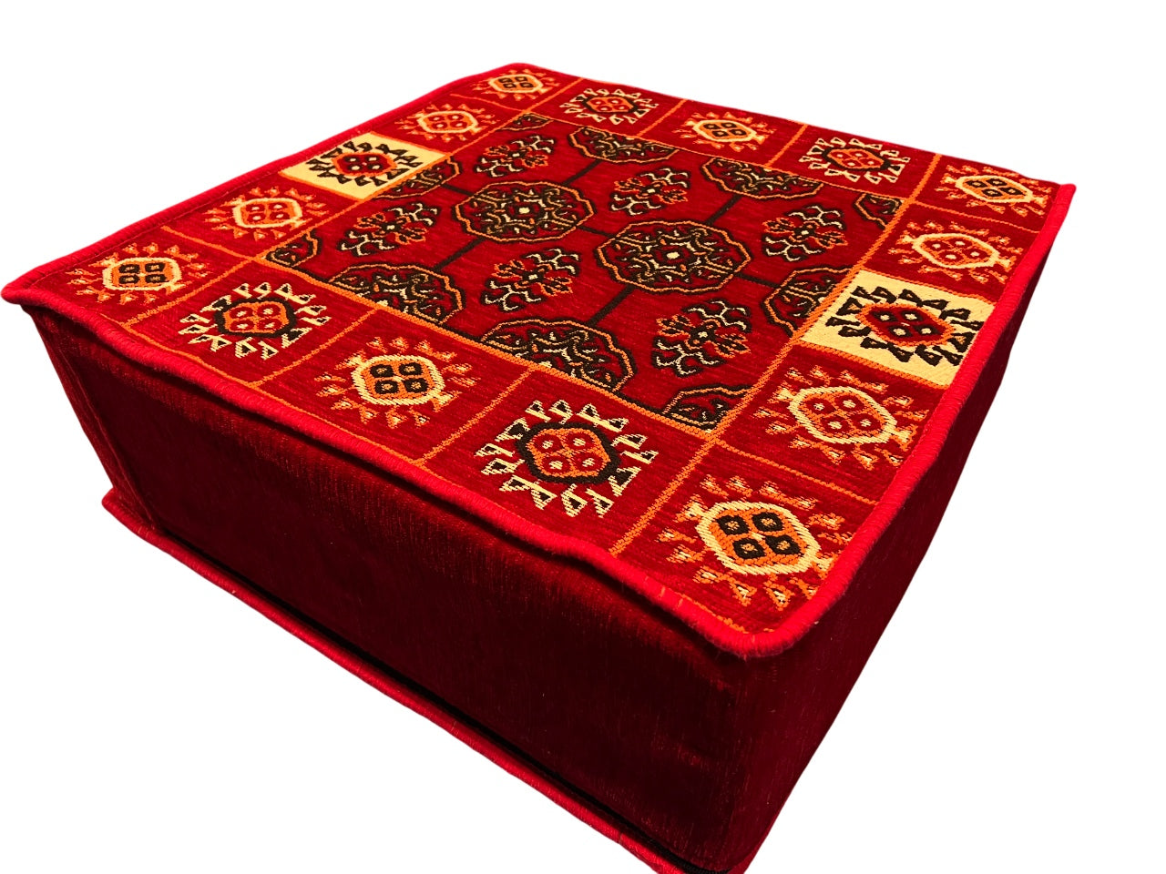 Red Loveseat Sofa Set, Bukhara Floor Seating Sectional Modular Couch Set