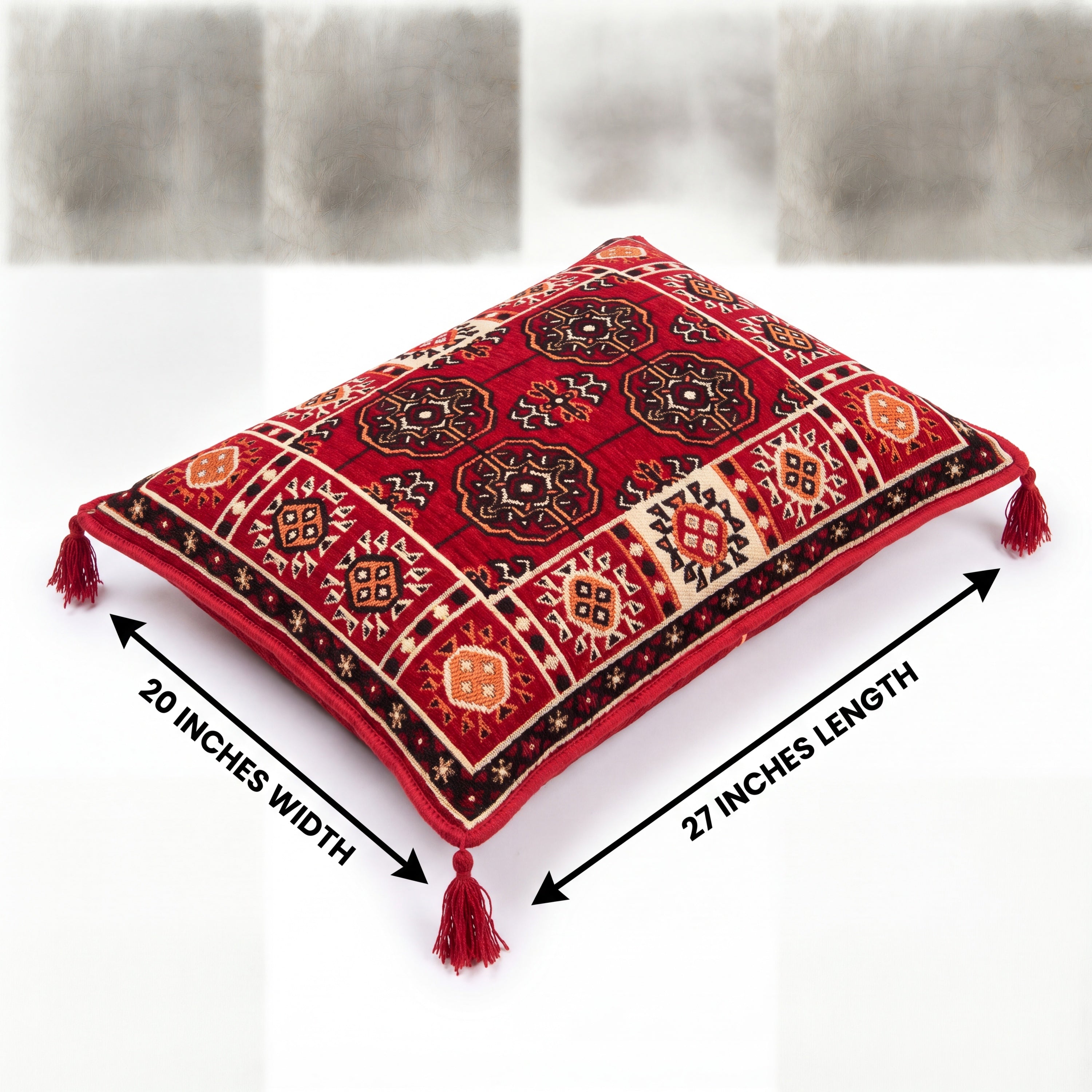 Red Loveseat Sofa Set, Bukhara Floor Seating Sectional Modular Couch Set
