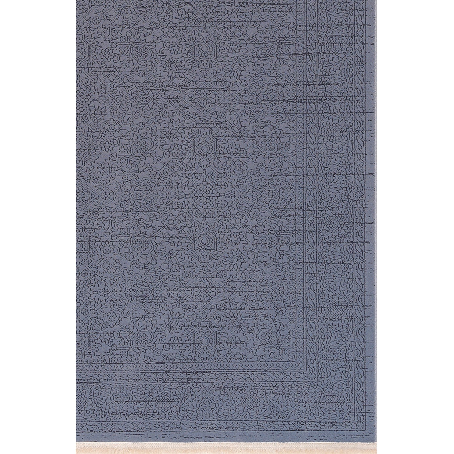 Smyrna Blue Dream Overdyed Look Vintage Rug with Intricate Patterns