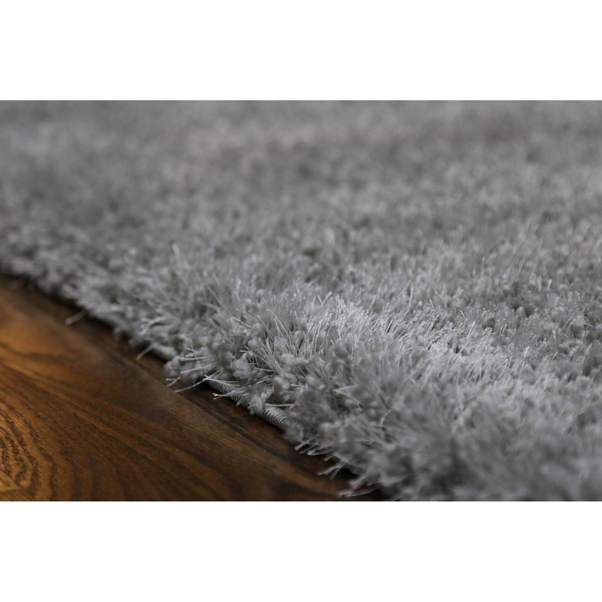 Supershine Ultra Soft Silver Gray Shag Rug