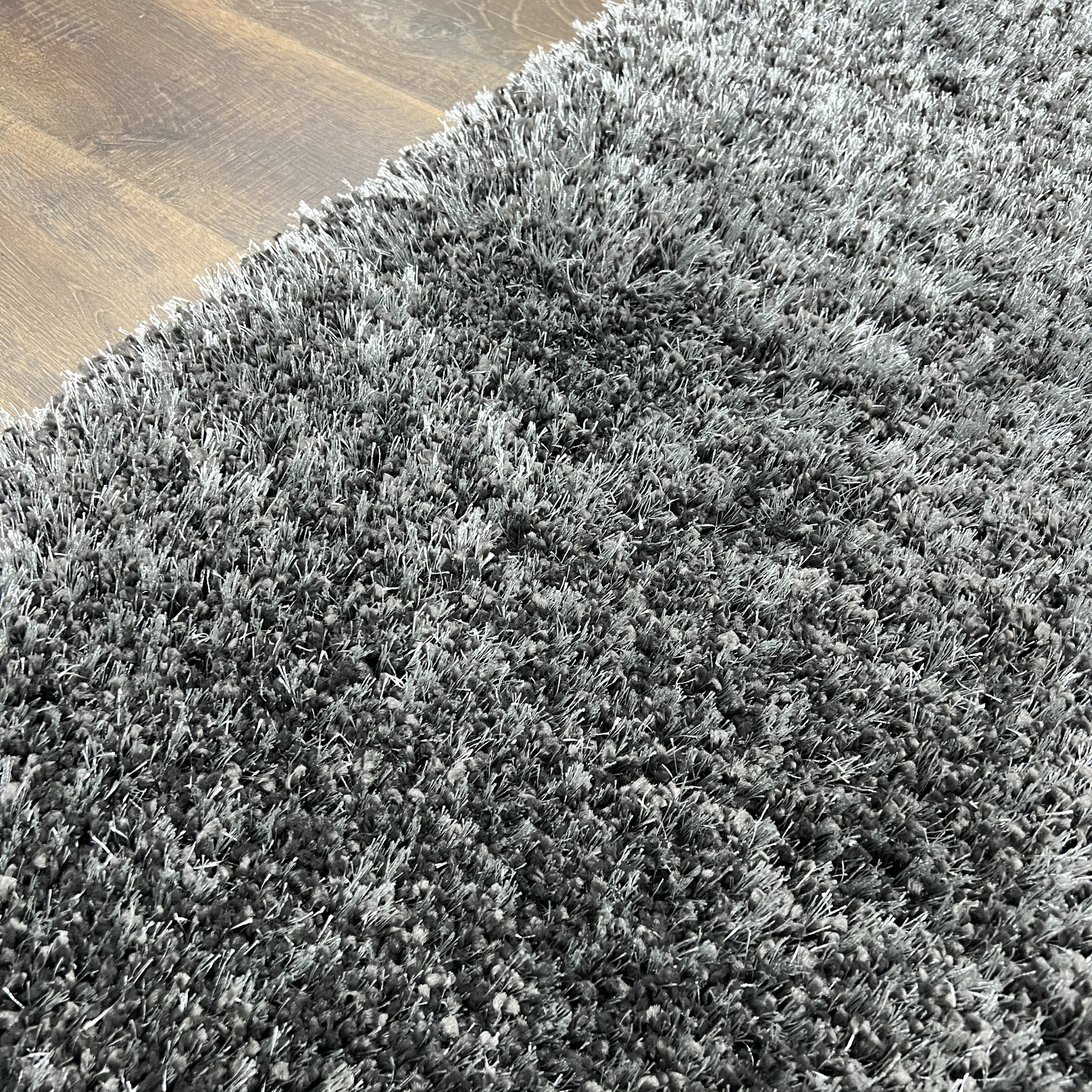 Supershine Ultra Soft Charcoal Dark Gray Shag Rug