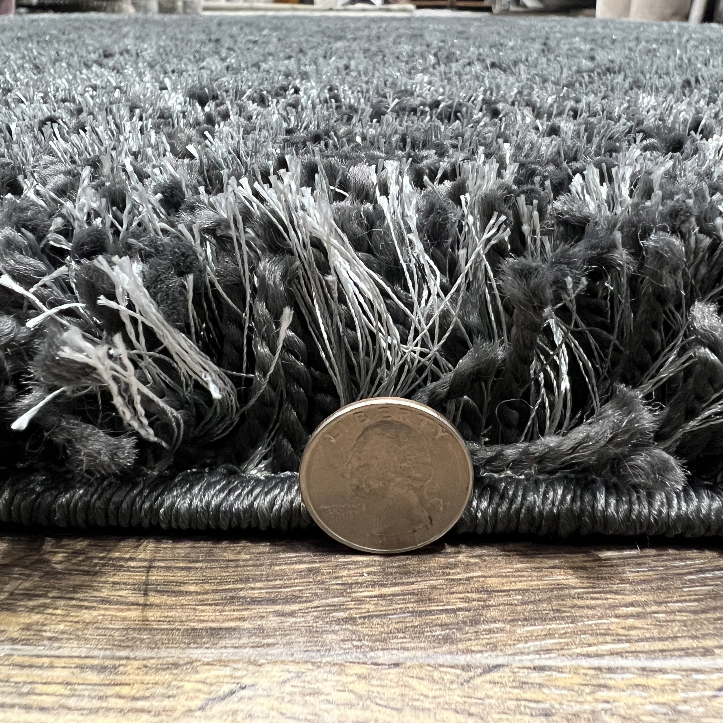 Supershine Ultra Soft Charcoal Dark Gray Shag Rug