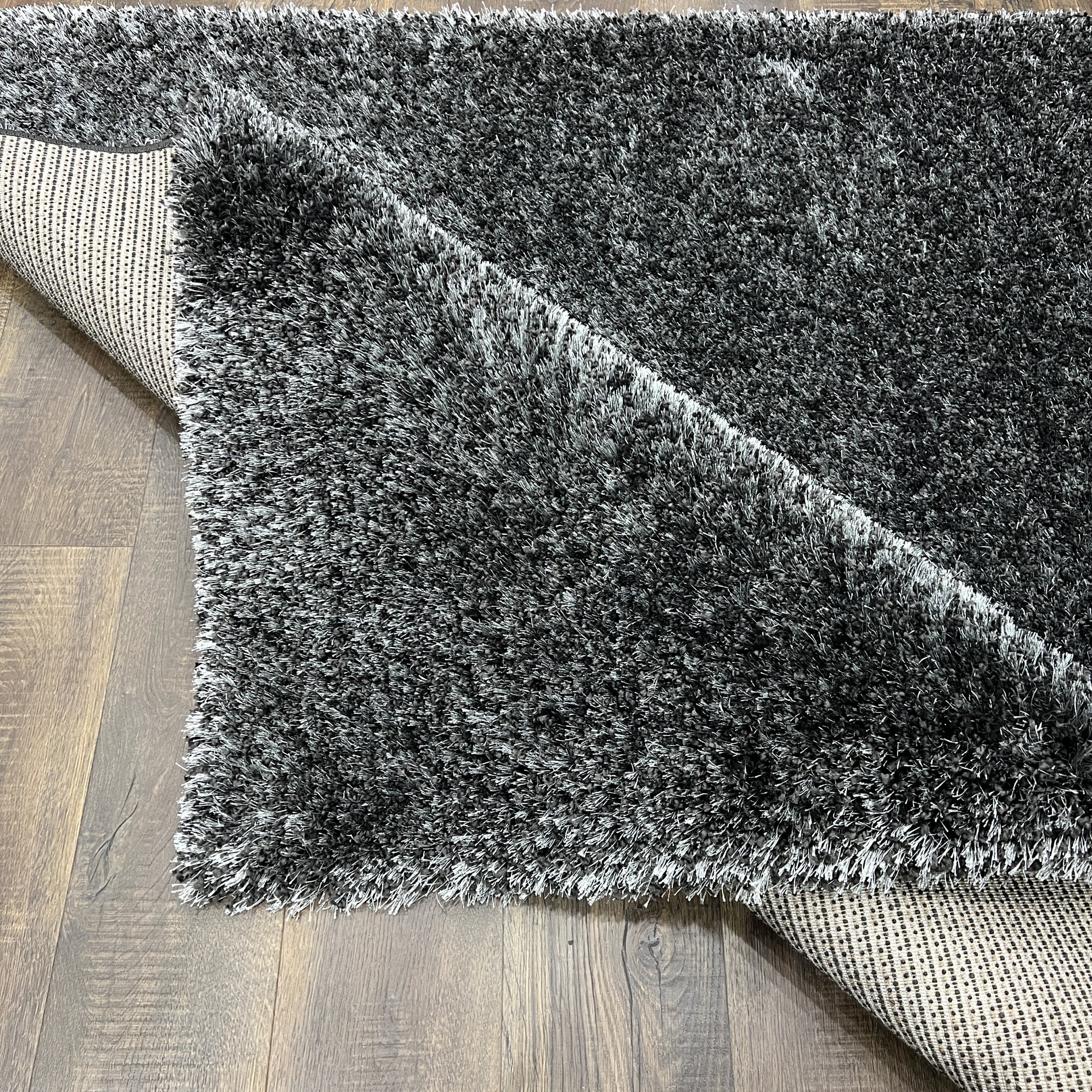 Supershine Ultra Soft Charcoal Dark Gray Shag Rug