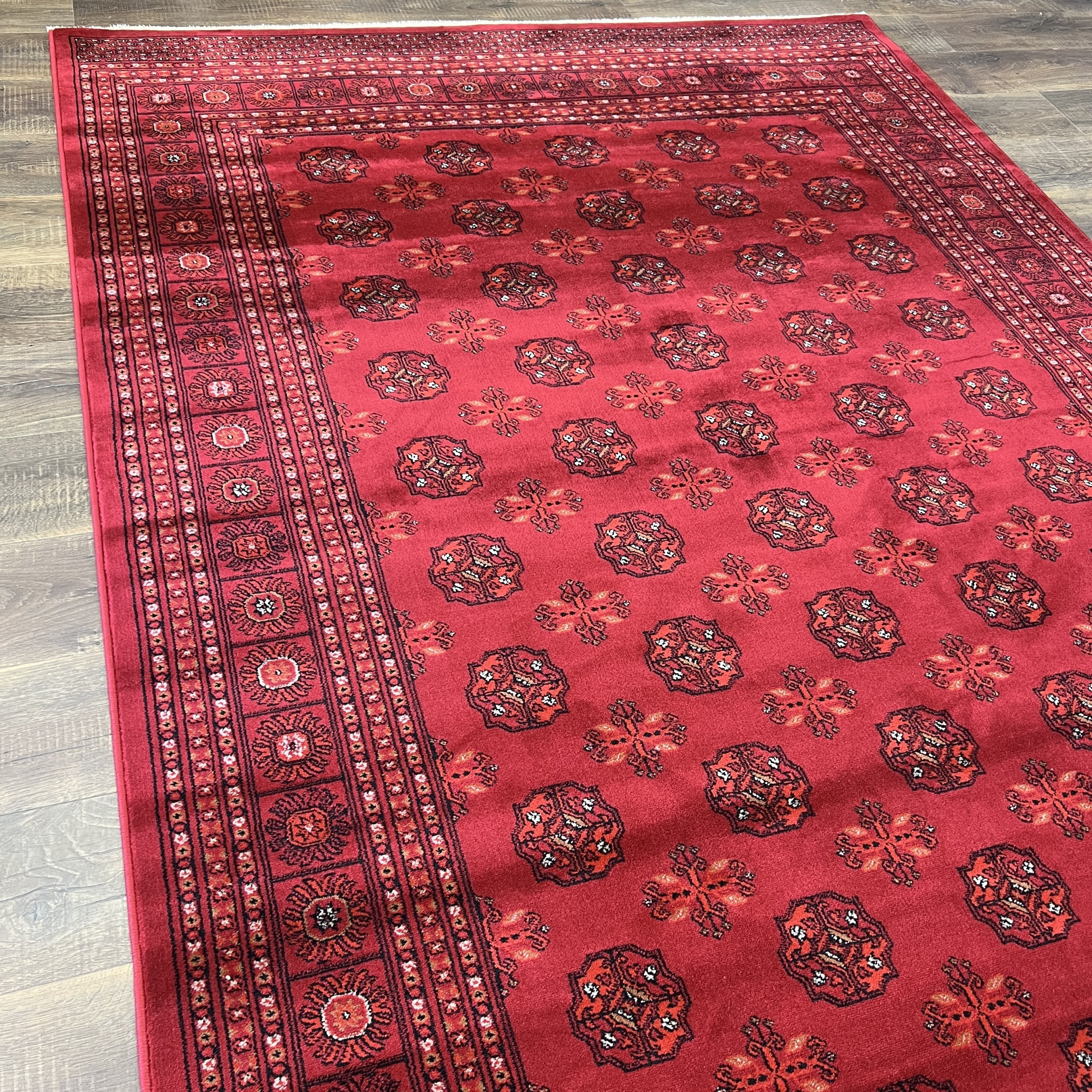 Traditional Red Tekke Area Rug with Geometric Design