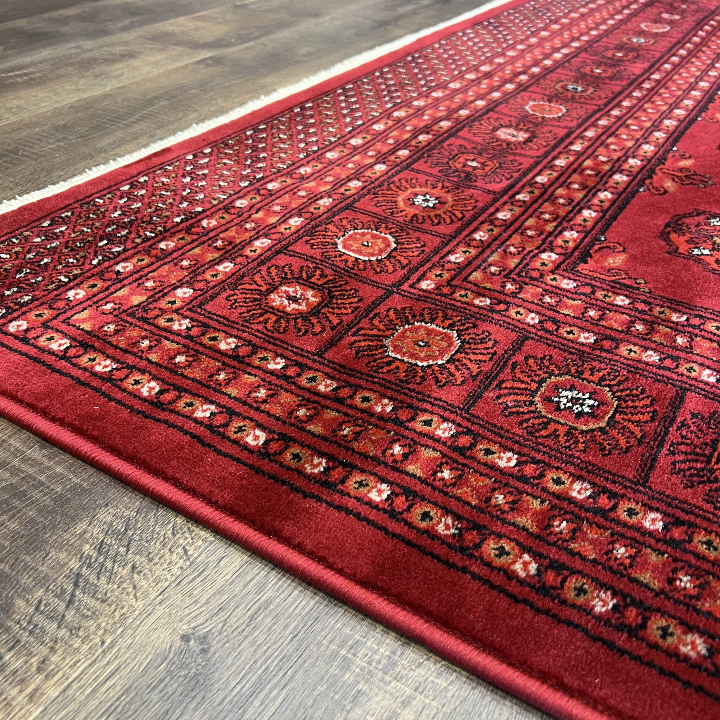 Traditional Red Tekke Area Rug with Geometric Design