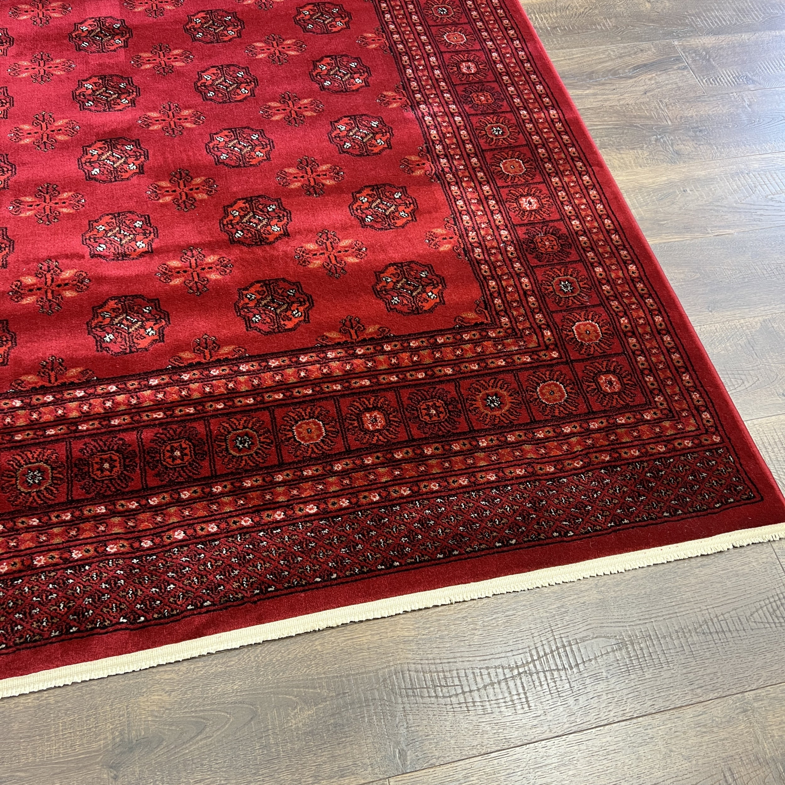 Traditional Red Tekke Area Rug with Geometric Design