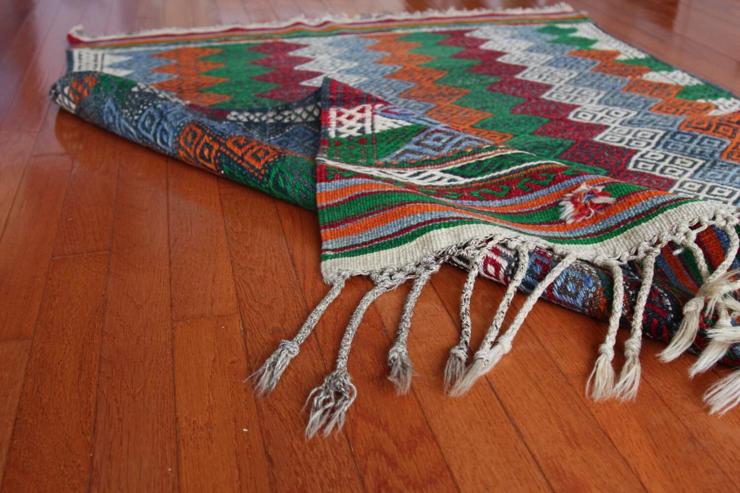 3X5 Bergama Yoruk Wool Handmade Kilim Rug - 3'3''x4'3''