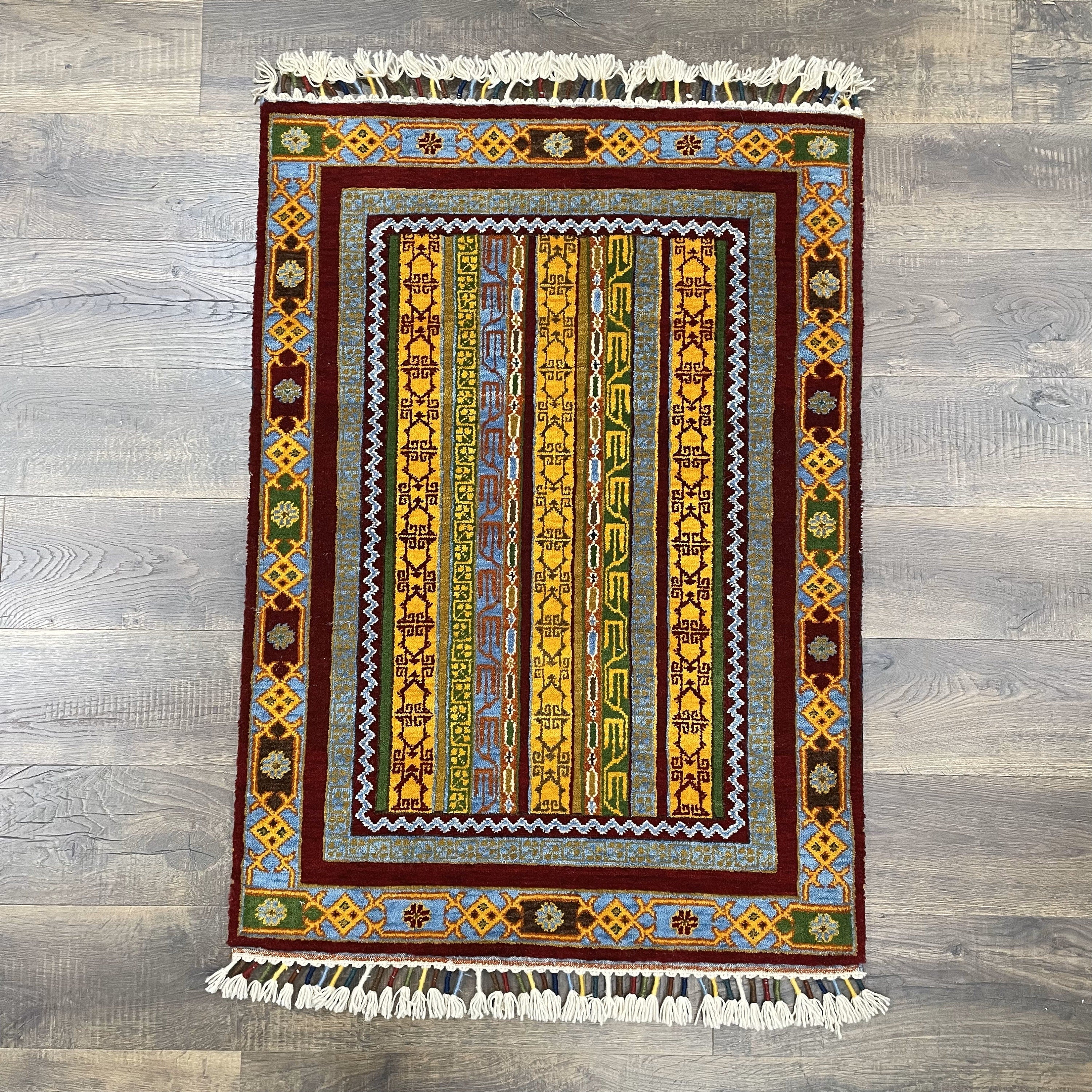 3X5 Hand-knotted Thick Dense Wool Colorful - 2'11"x4'6"