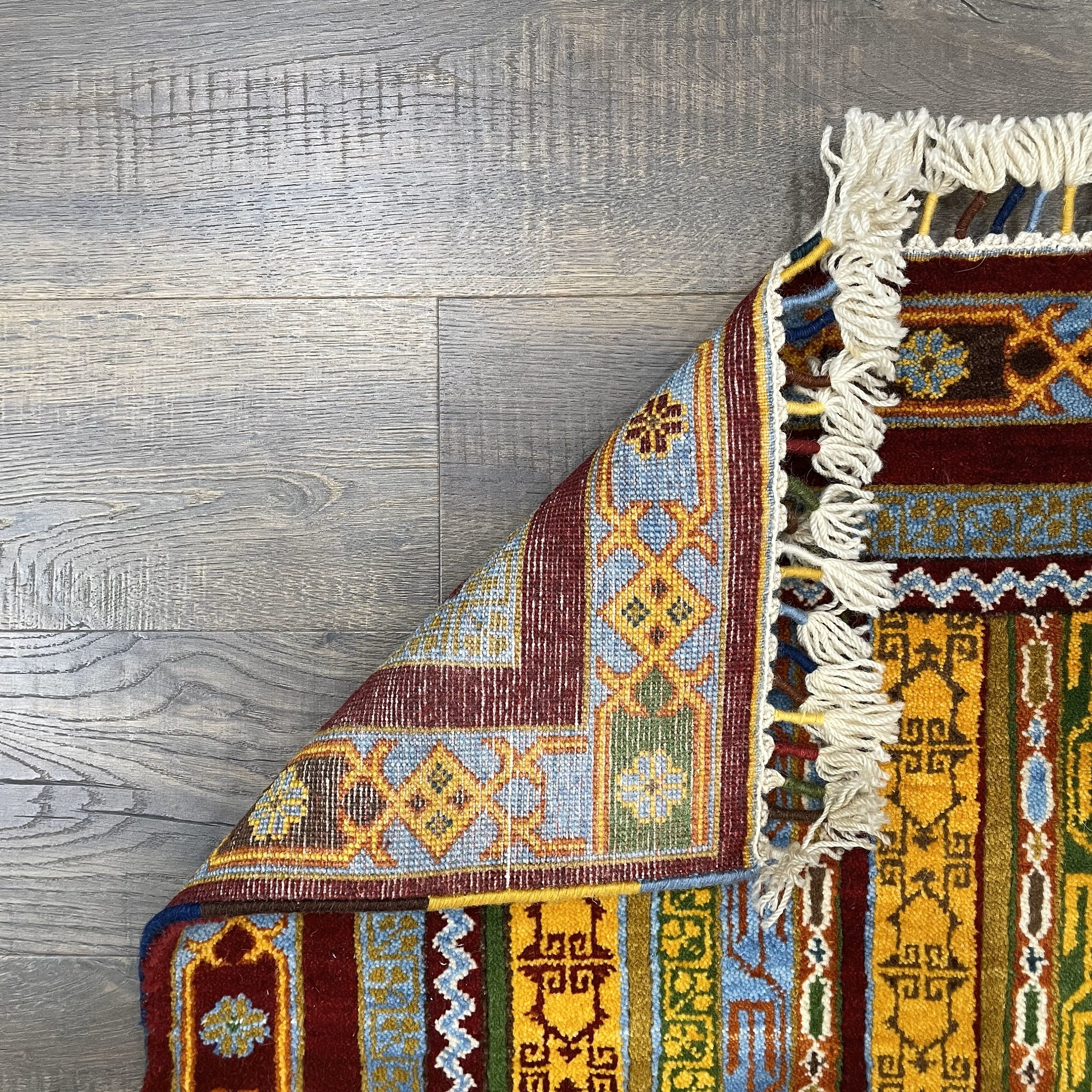 3X5 Hand-knotted Thick Dense Wool Colorful - 2'11"x4'6"
