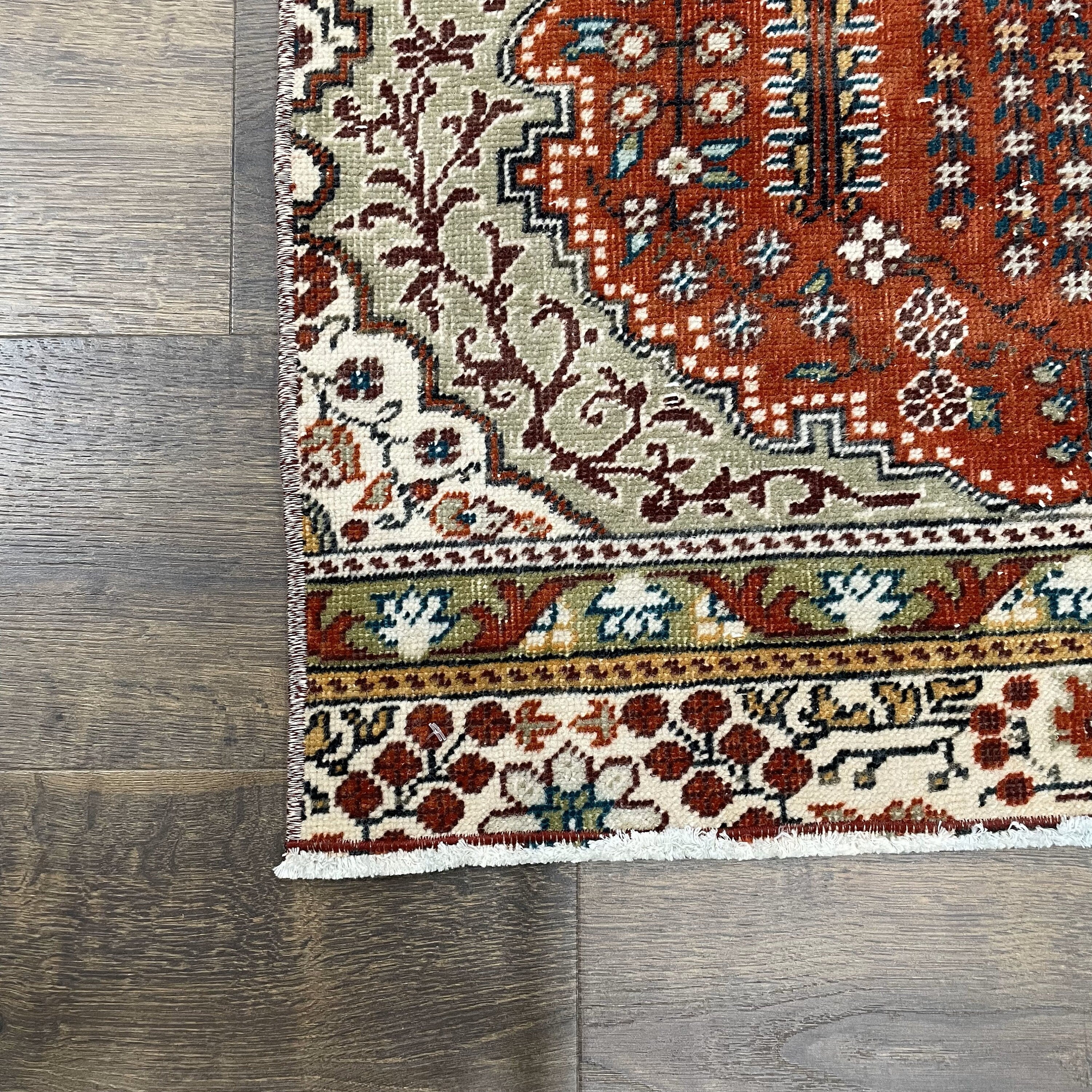6.5 Ft Turkish Wool Runner Rug: Hand-Knotted Tribal Design