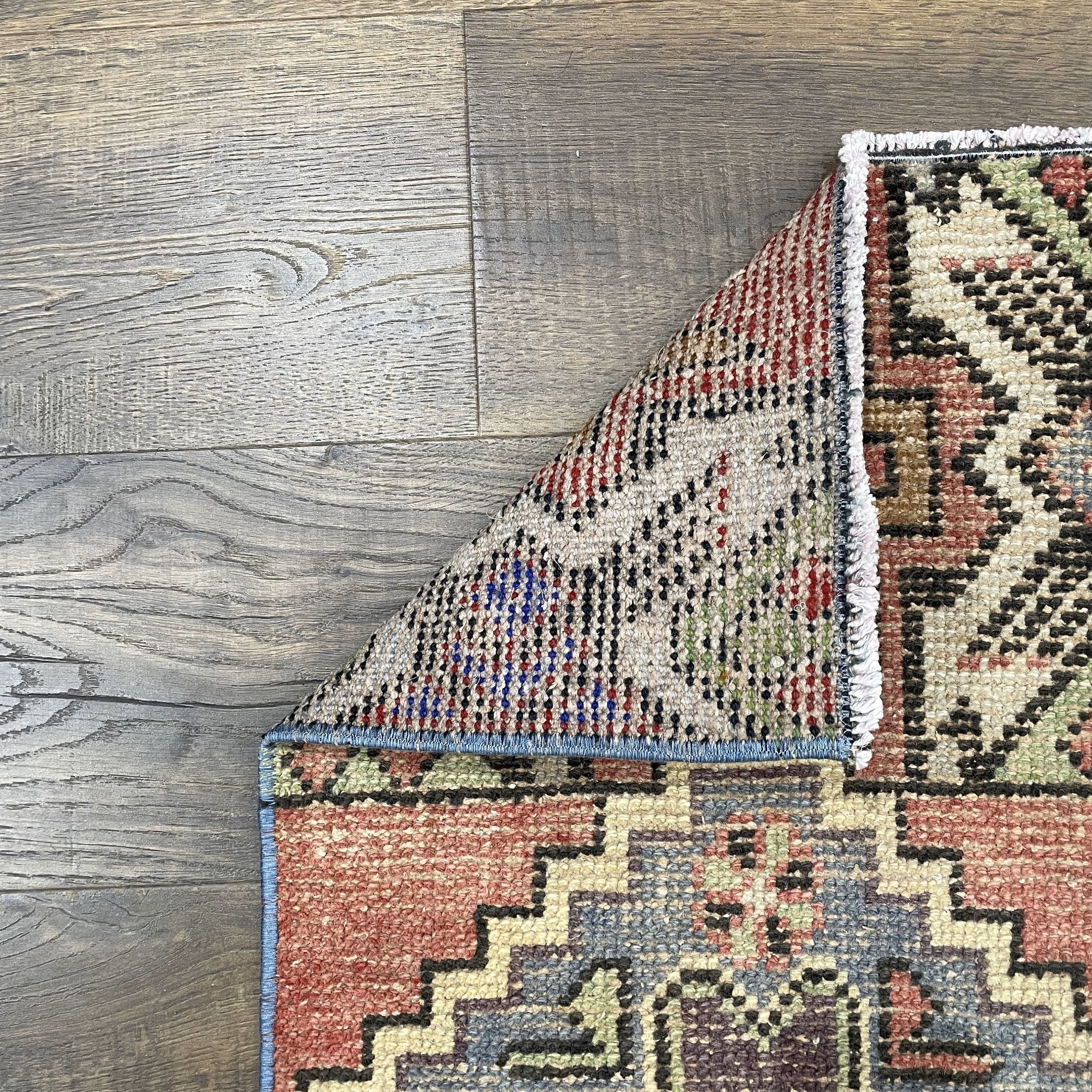 Hand-Knotted Cappadocia Wool Rug: Small Vintage Turkish Rug (1.5x3)