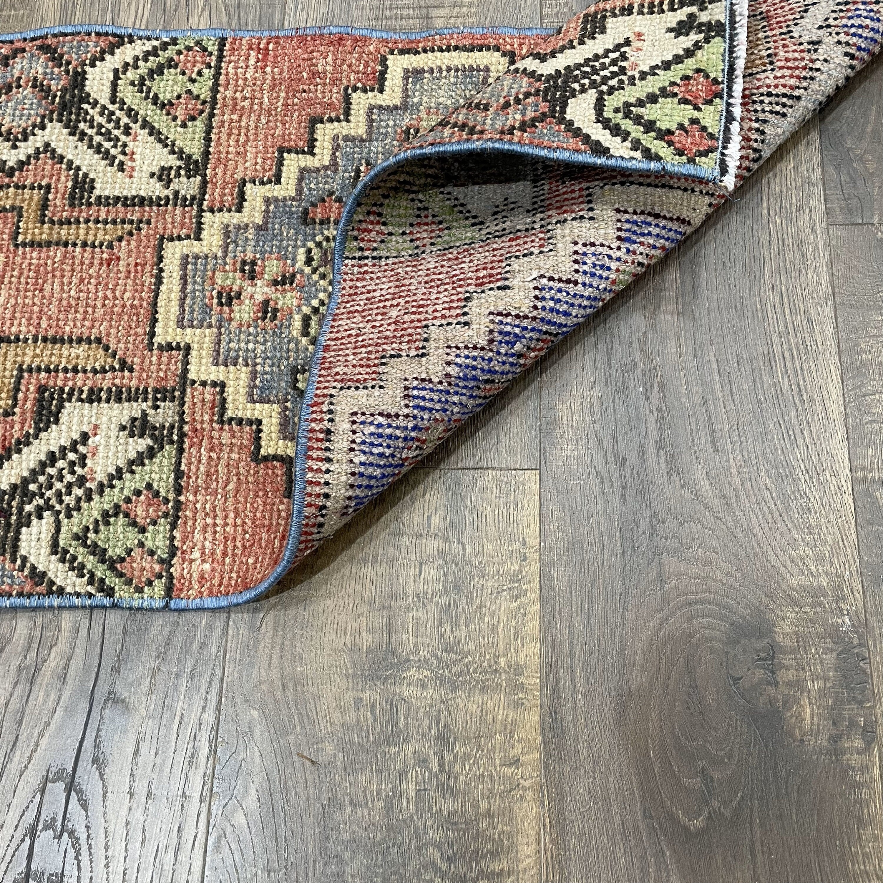 Hand-Knotted Cappadocia Wool Rug: Small Vintage Turkish Rug (1.5x3)