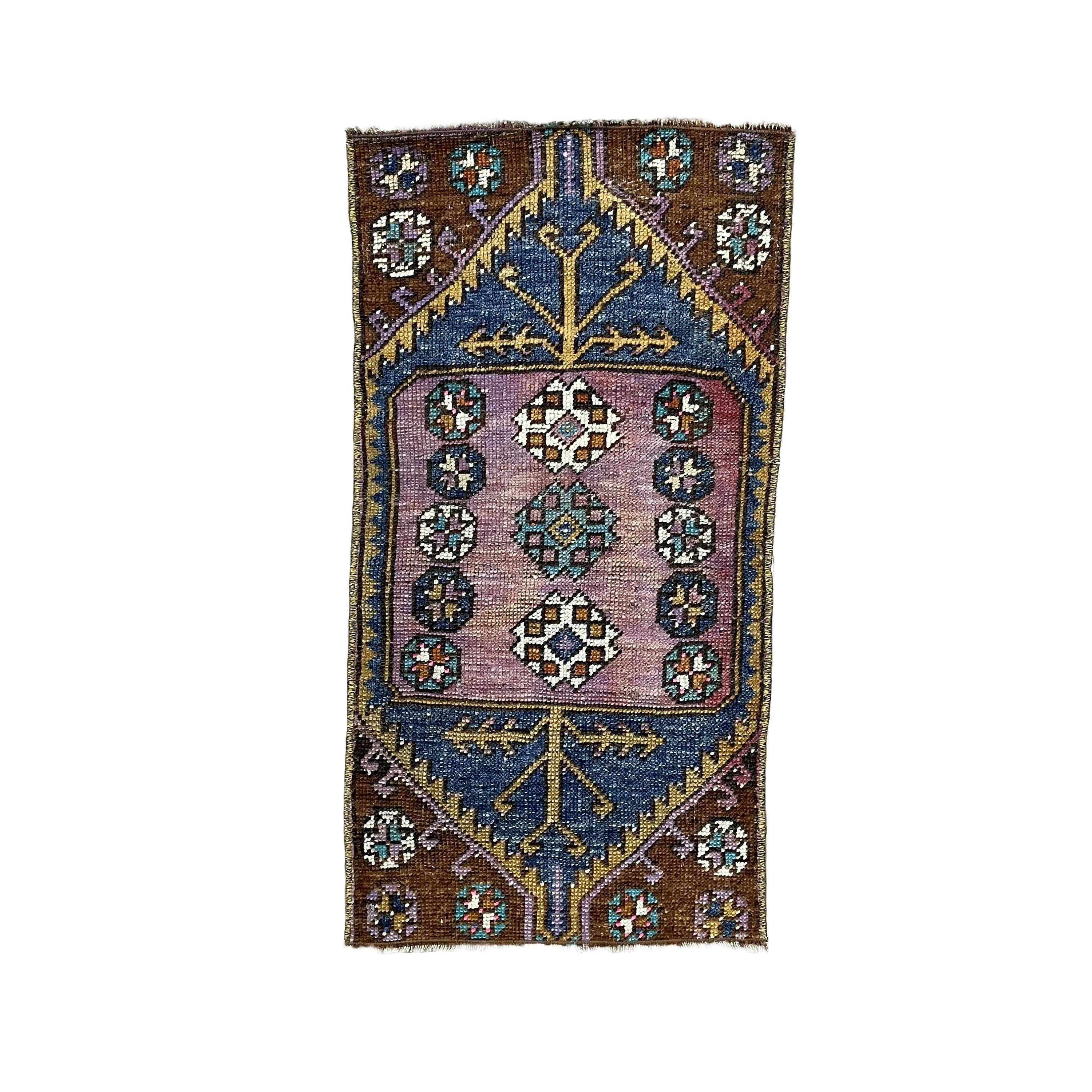 Hand-Knotted Turkish Wool Rug: Small Pink Anatolian Vintage Decor (1'5"x2'10")