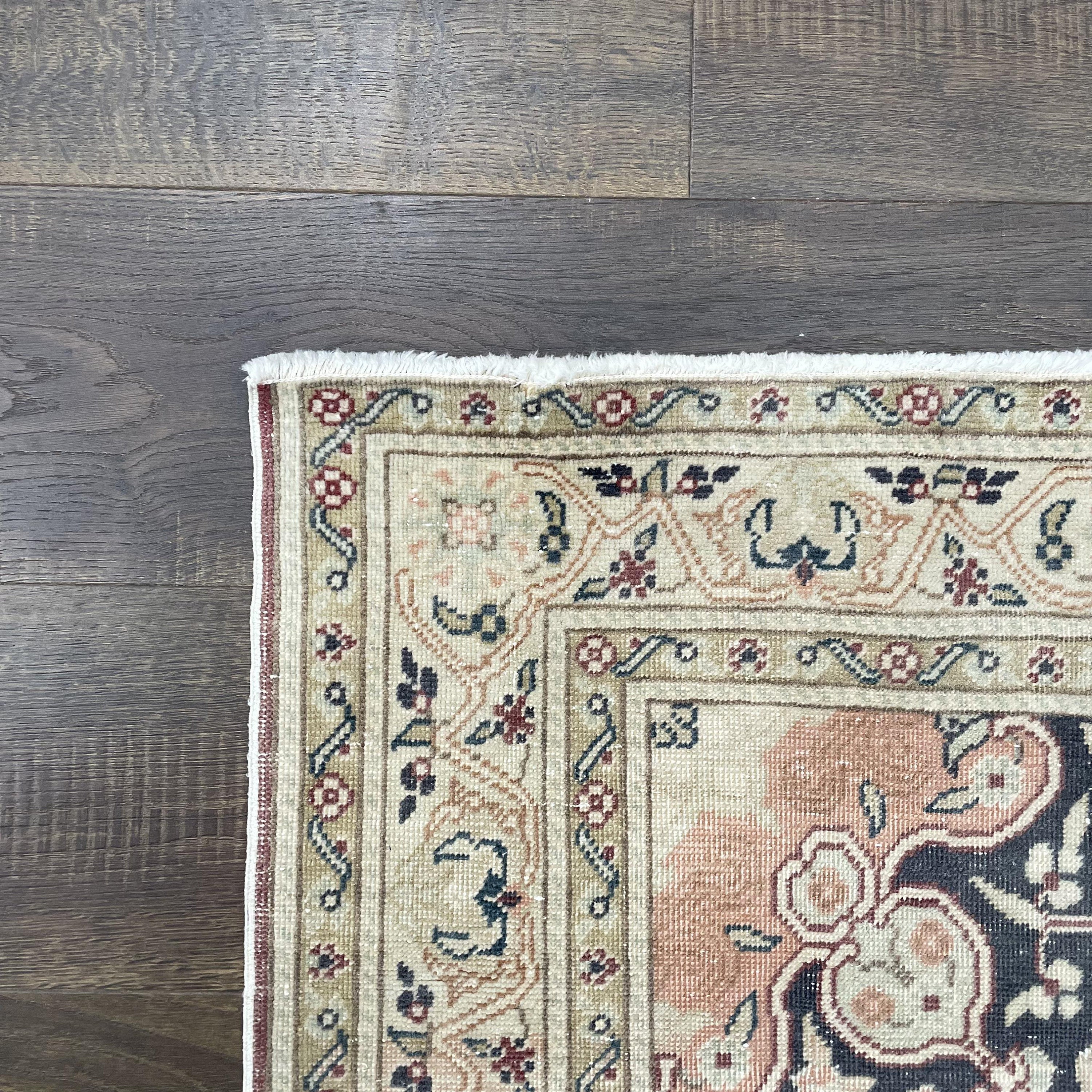 Hand-Knotted Wool Rug: Vintage Turkish Oriental 3x5