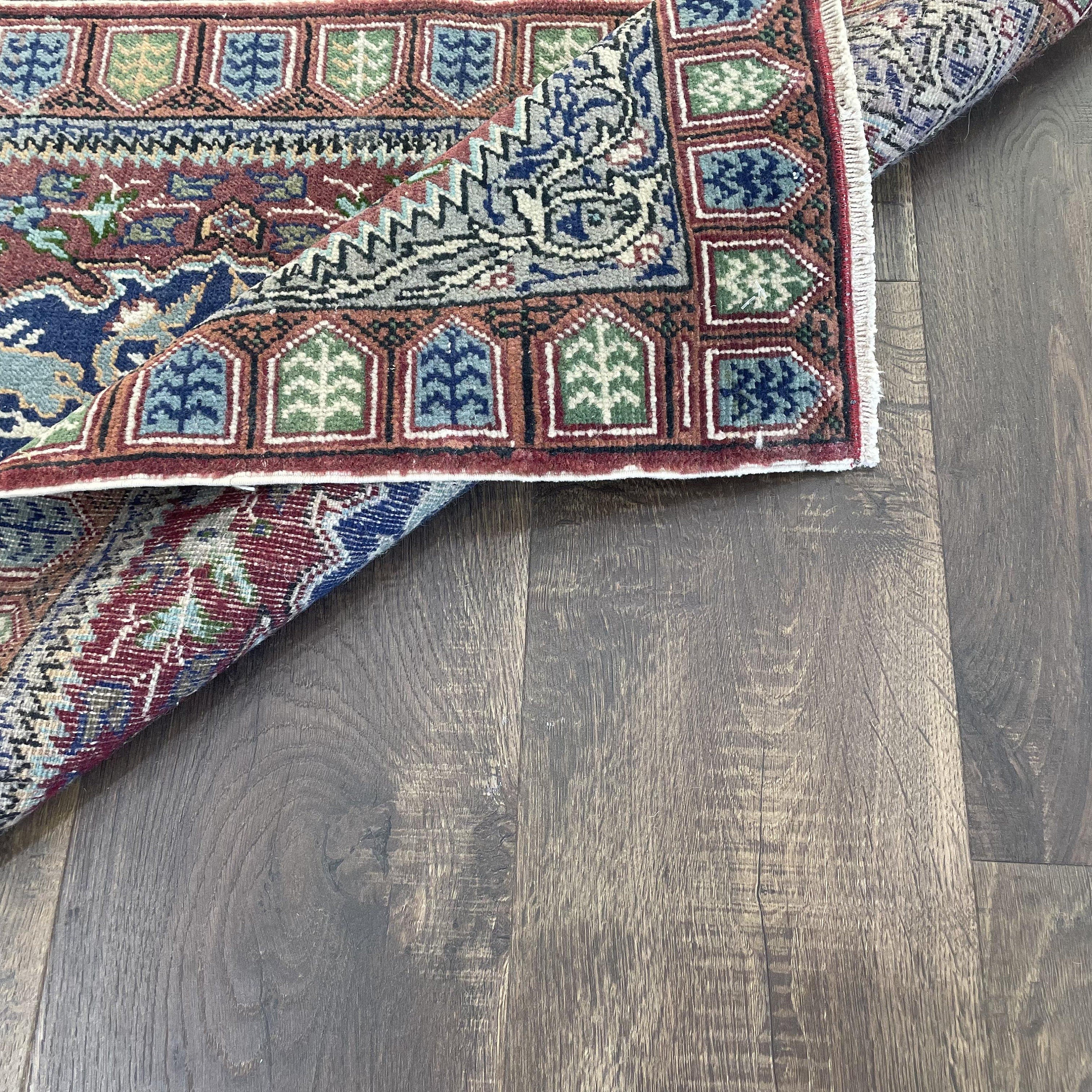 Small Vintage Cappadocia Turkish Wool Rug: 2x3.7 Pastel Hand Knotted Rug