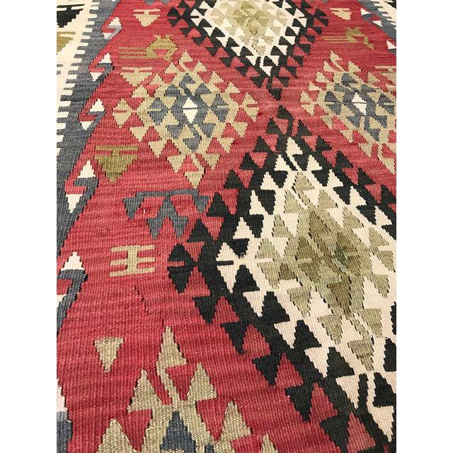 4x6 Kilim Rug Nomad Falt-Woven Handmade Turkish Rug, 3'7"x5'8"