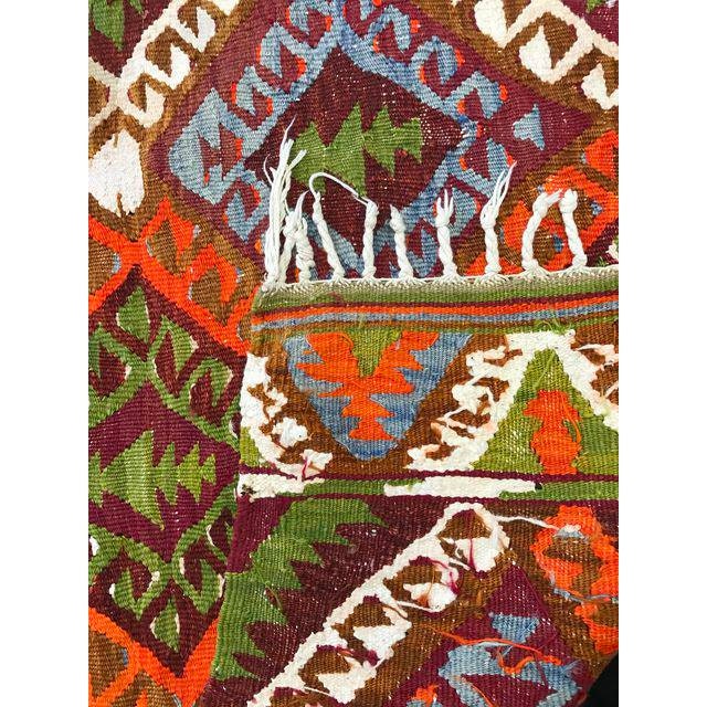 3X4 Vintage Turkish Handwoven Wool Kilim Rug - 3' x 3'8''