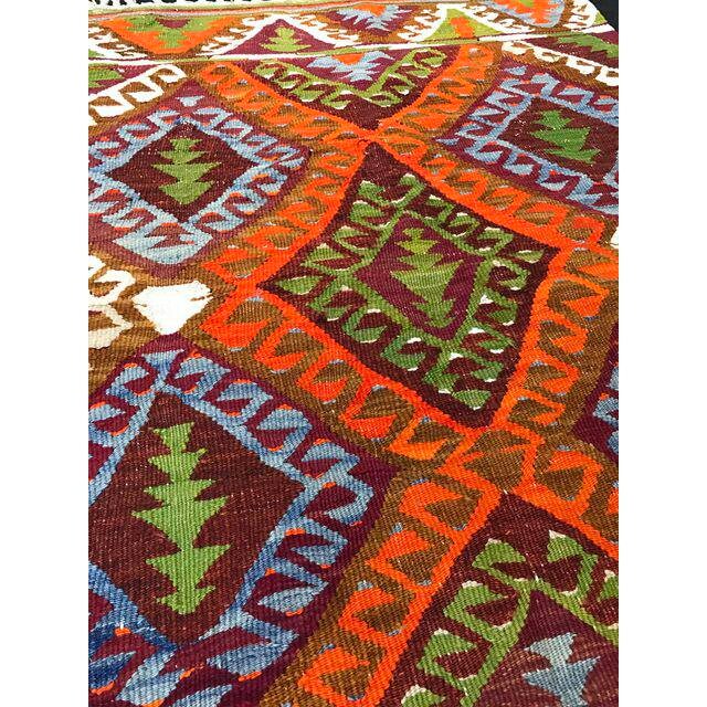 3X4 Vintage Turkish Handwoven Wool Kilim Rug - 3' x 3'8''