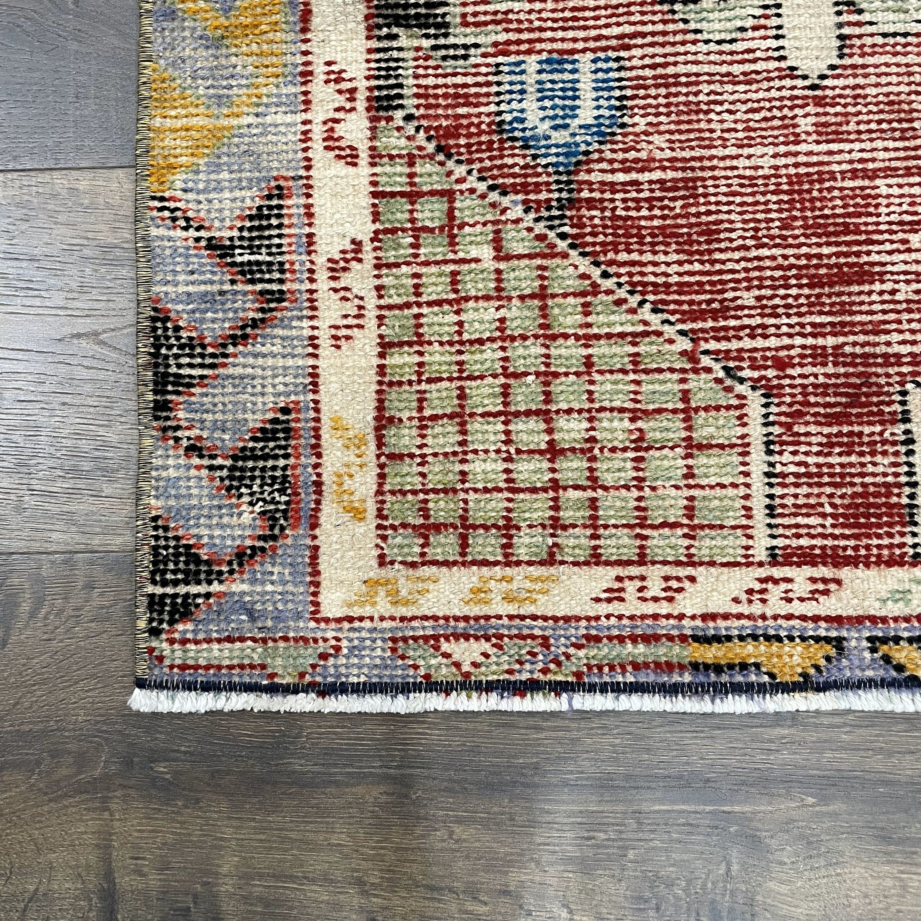 5 FT Runner Turkish Distressed Handmade Wool Rug - 2'2"x4'10"