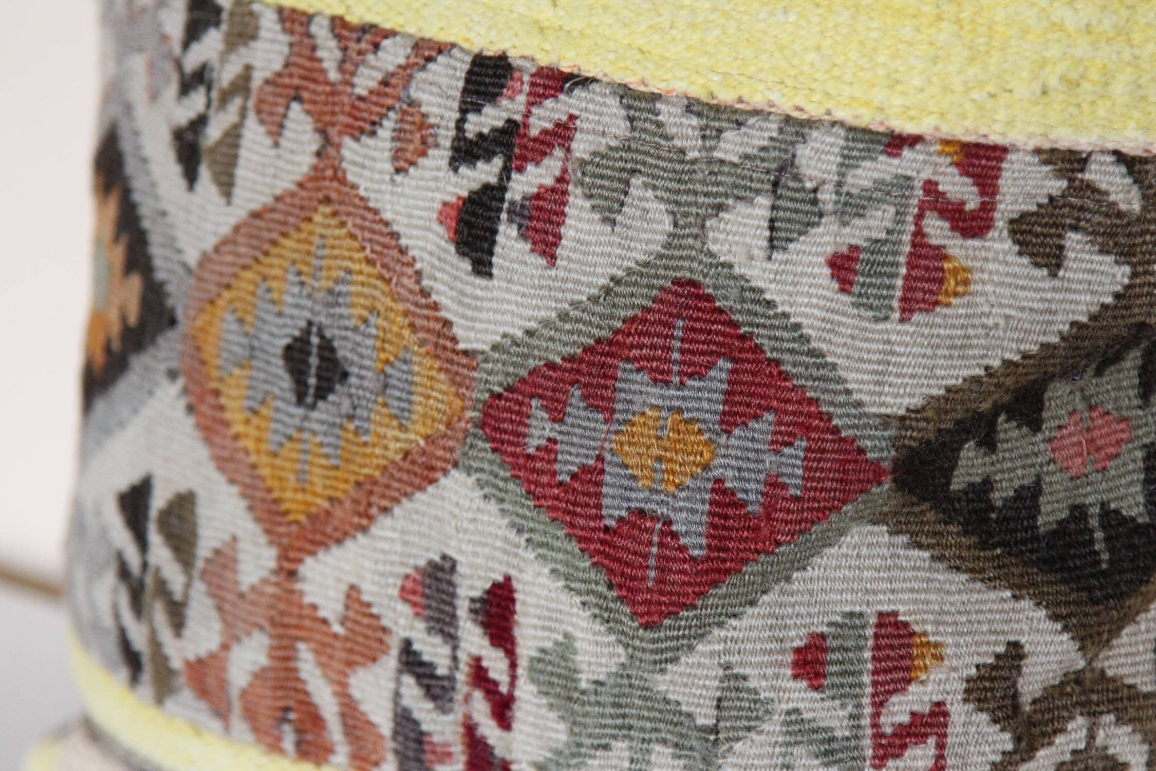 Vintage Kilim Pillow Cover 16x16: Handwoven Wool Turkish Rug